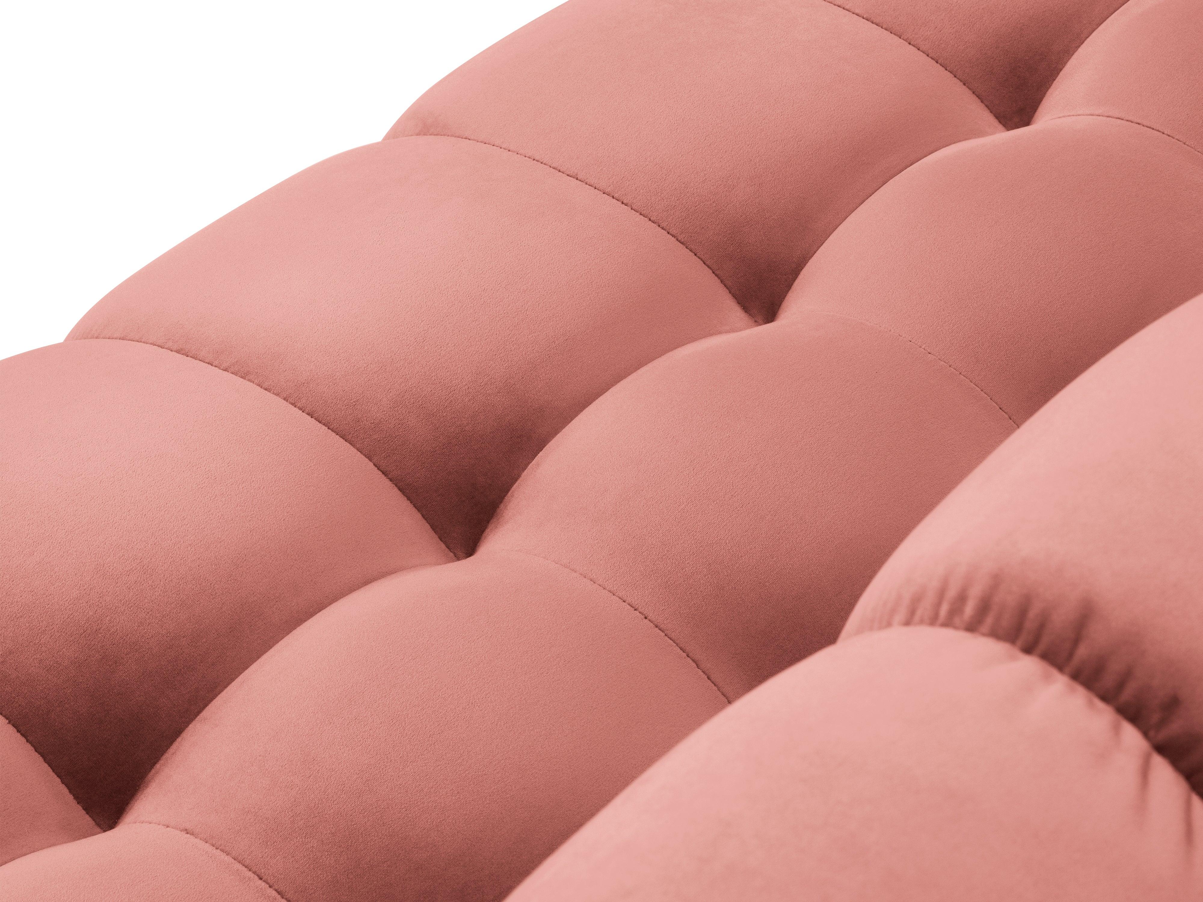 Sofa aksamitna 3-osobowa BALI różowy z czarną podstawą Cosmopolitan Design Eye on Design