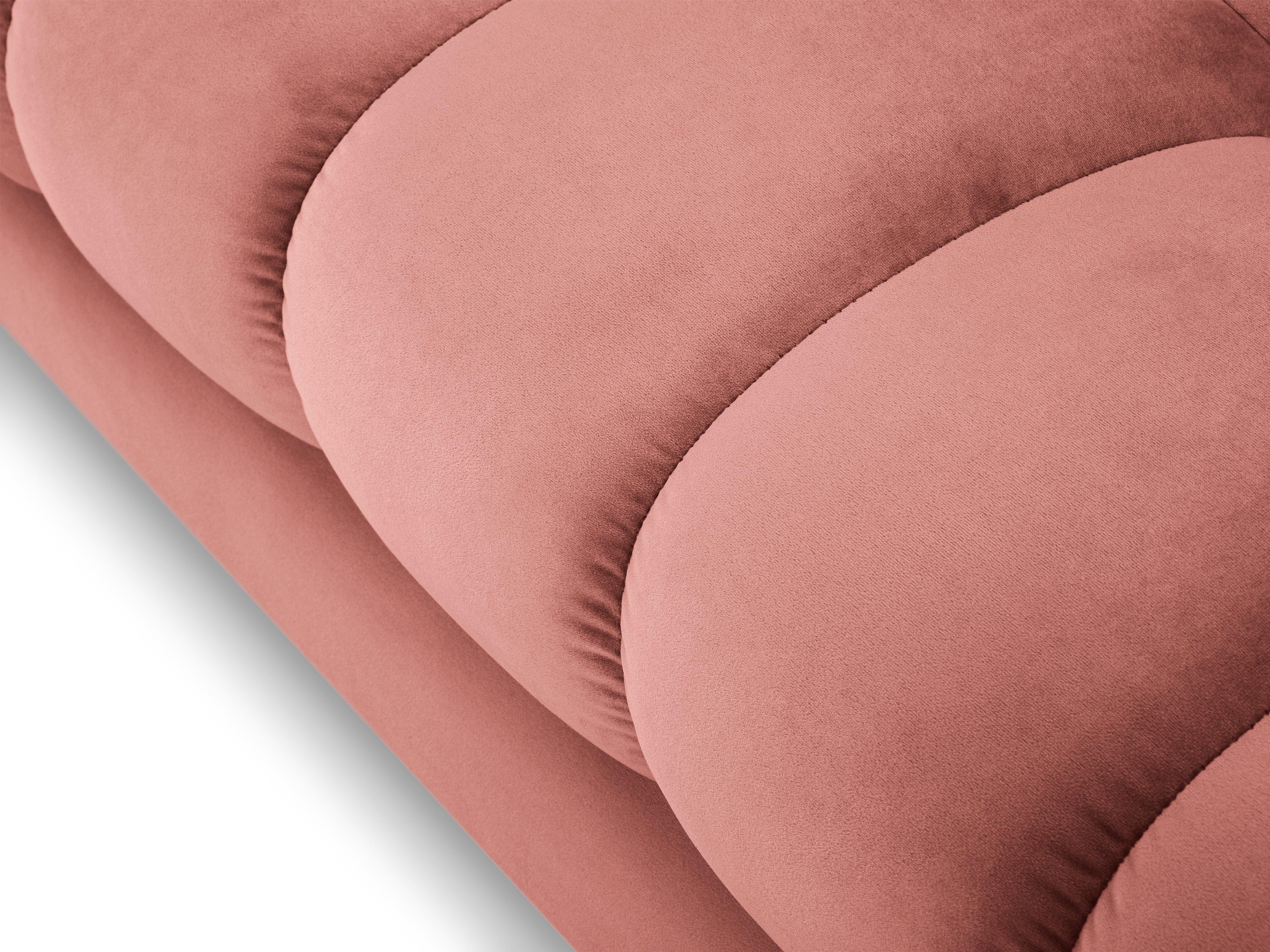 Sofa aksamitna 3-osobowa BALI różowy z czarną podstawą Cosmopolitan Design Eye on Design
