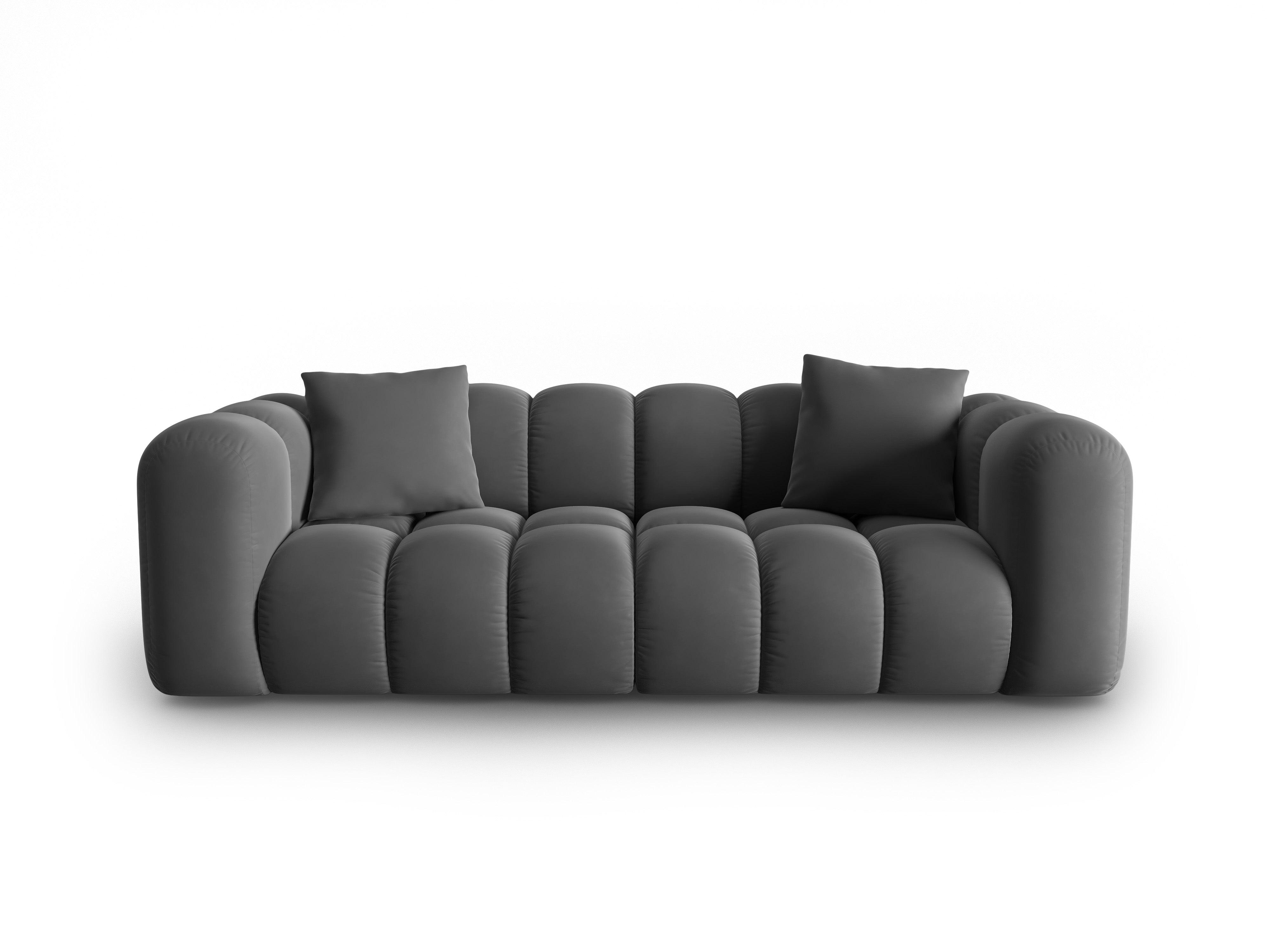 Sofa aksamitna 3-osobowa HALLEY szary Windsor & Co Eye on Design
