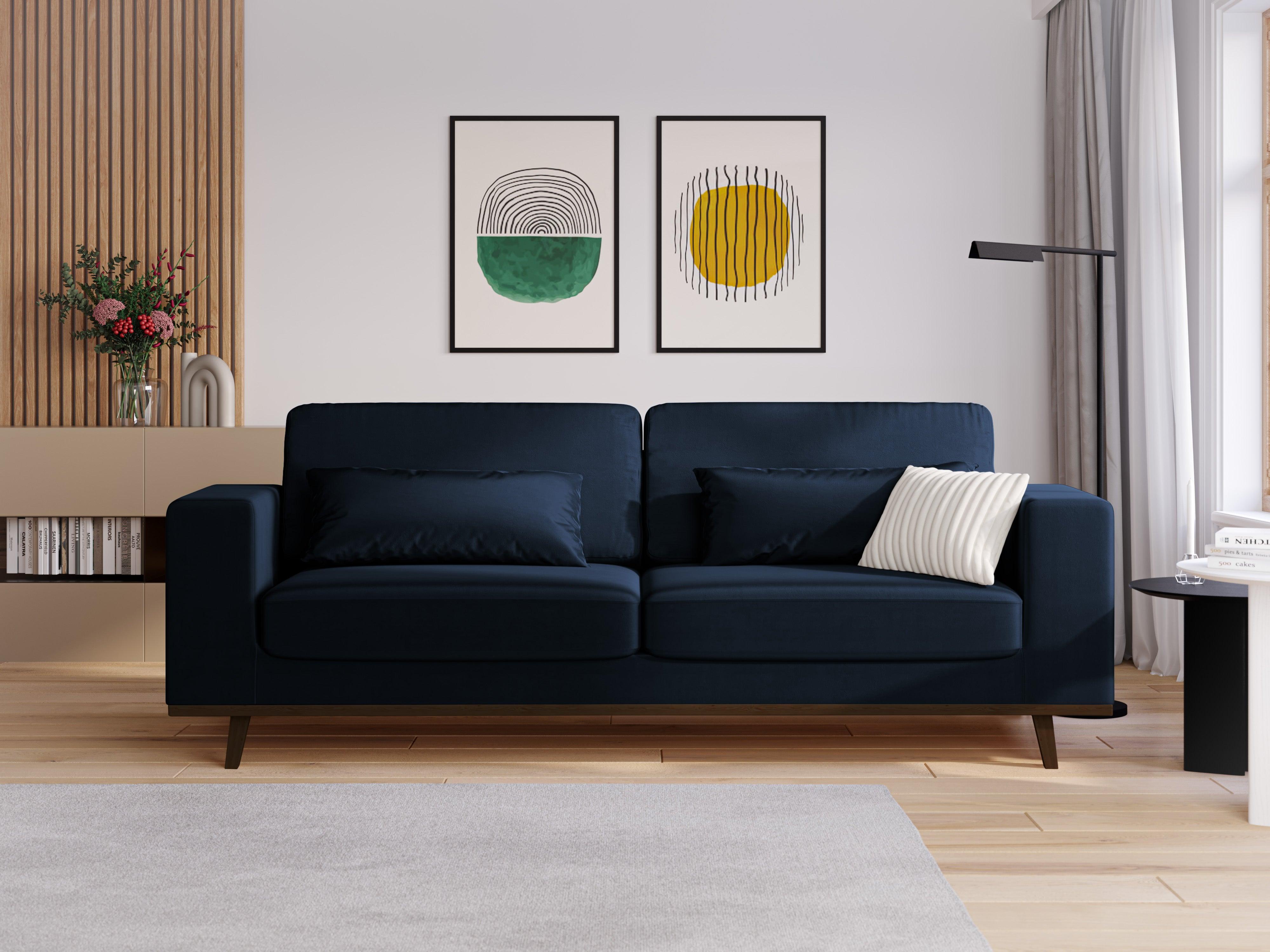 Sofa aksamitna 3-osobowa HEBE granat królewski Mazzini Sofas Eye on Design