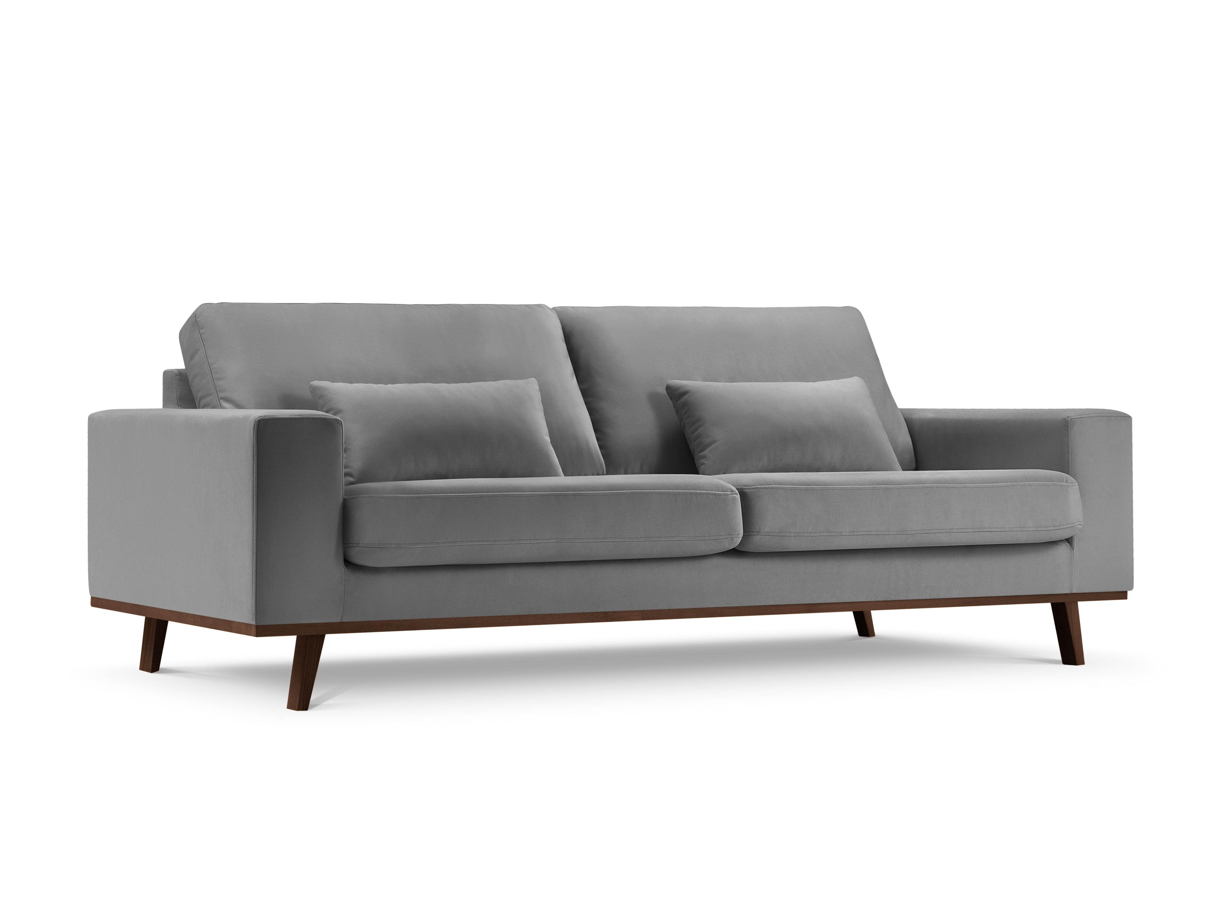 Sofa aksamitna 3-osobowa HEBE szary Mazzini Sofas Eye on Design