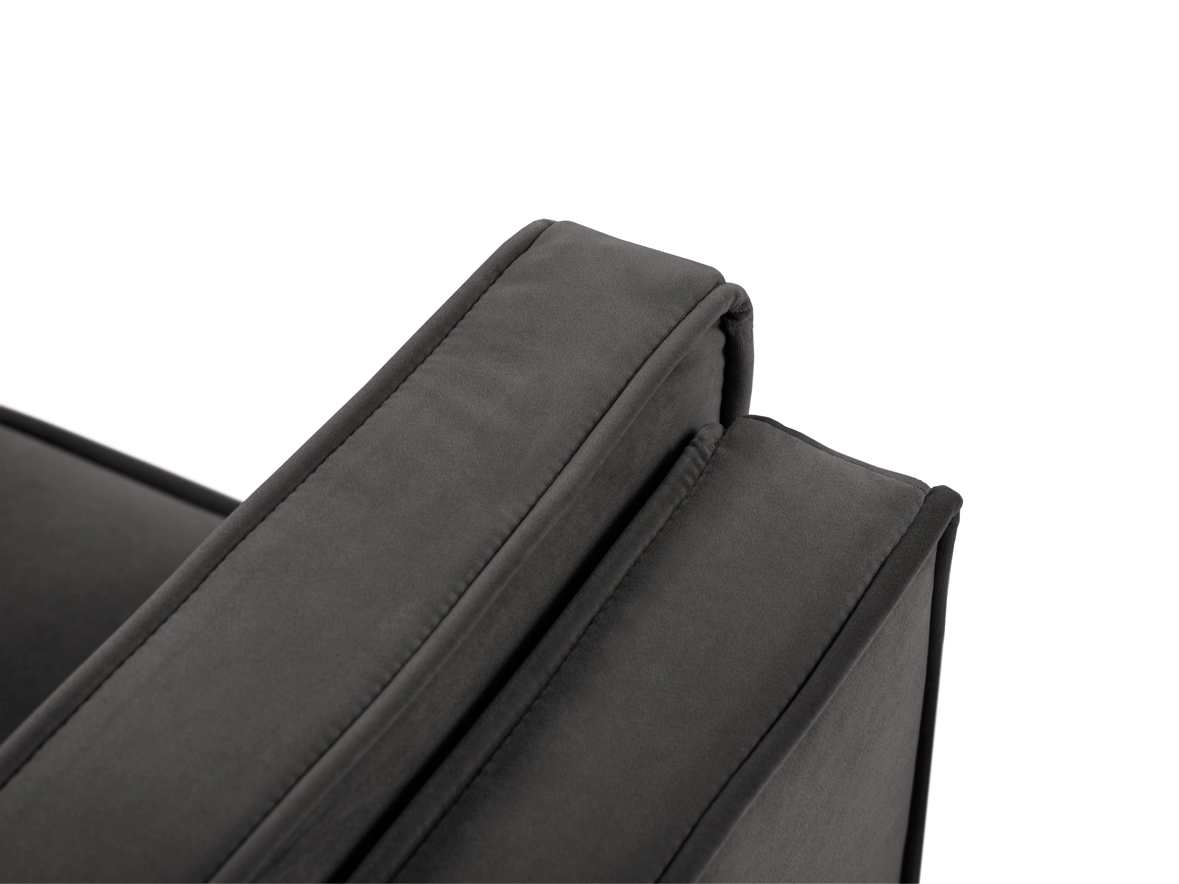 Sofa aksamitna 3-osobowa LUIS ciemnoszary ze złotą podstawą Milo Casa Eye on Design