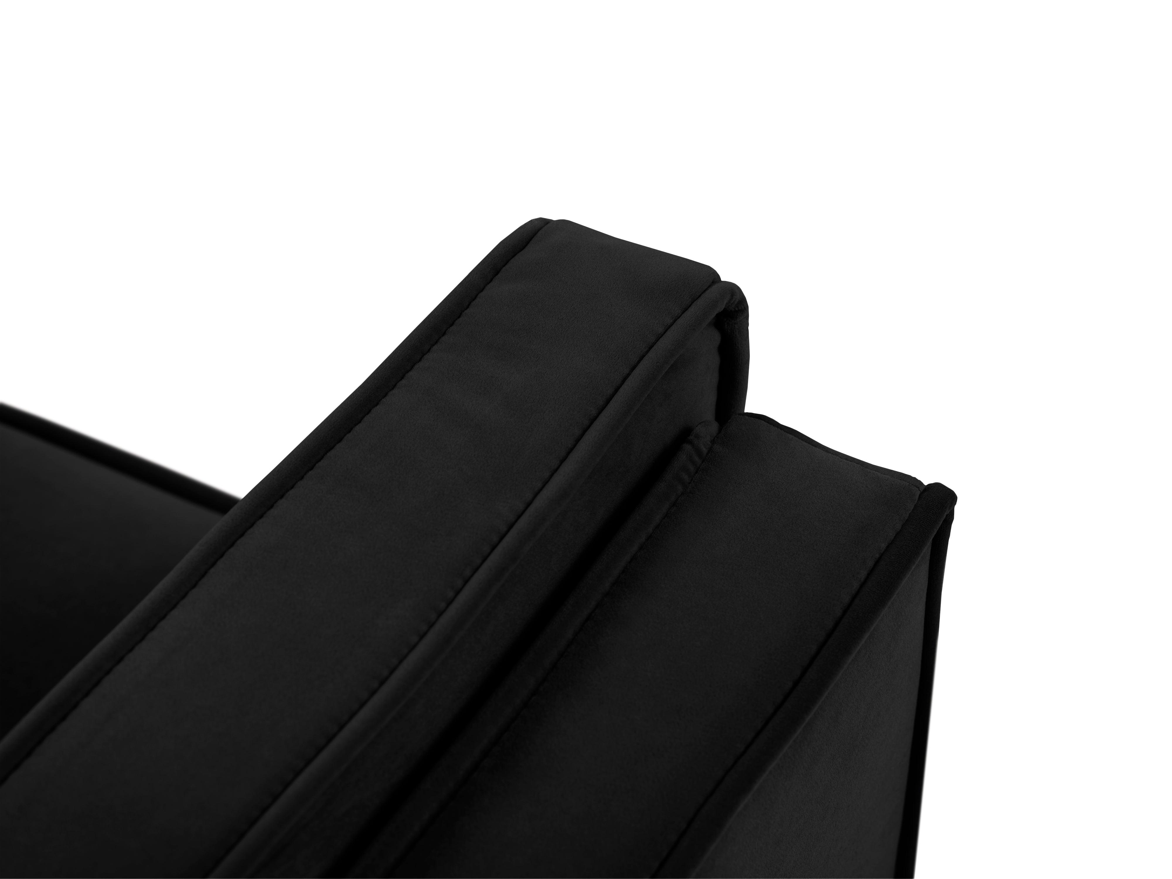 Sofa aksamitna 3-osobowa LUIS czarny z czarną podstawą Milo Casa Eye on Design