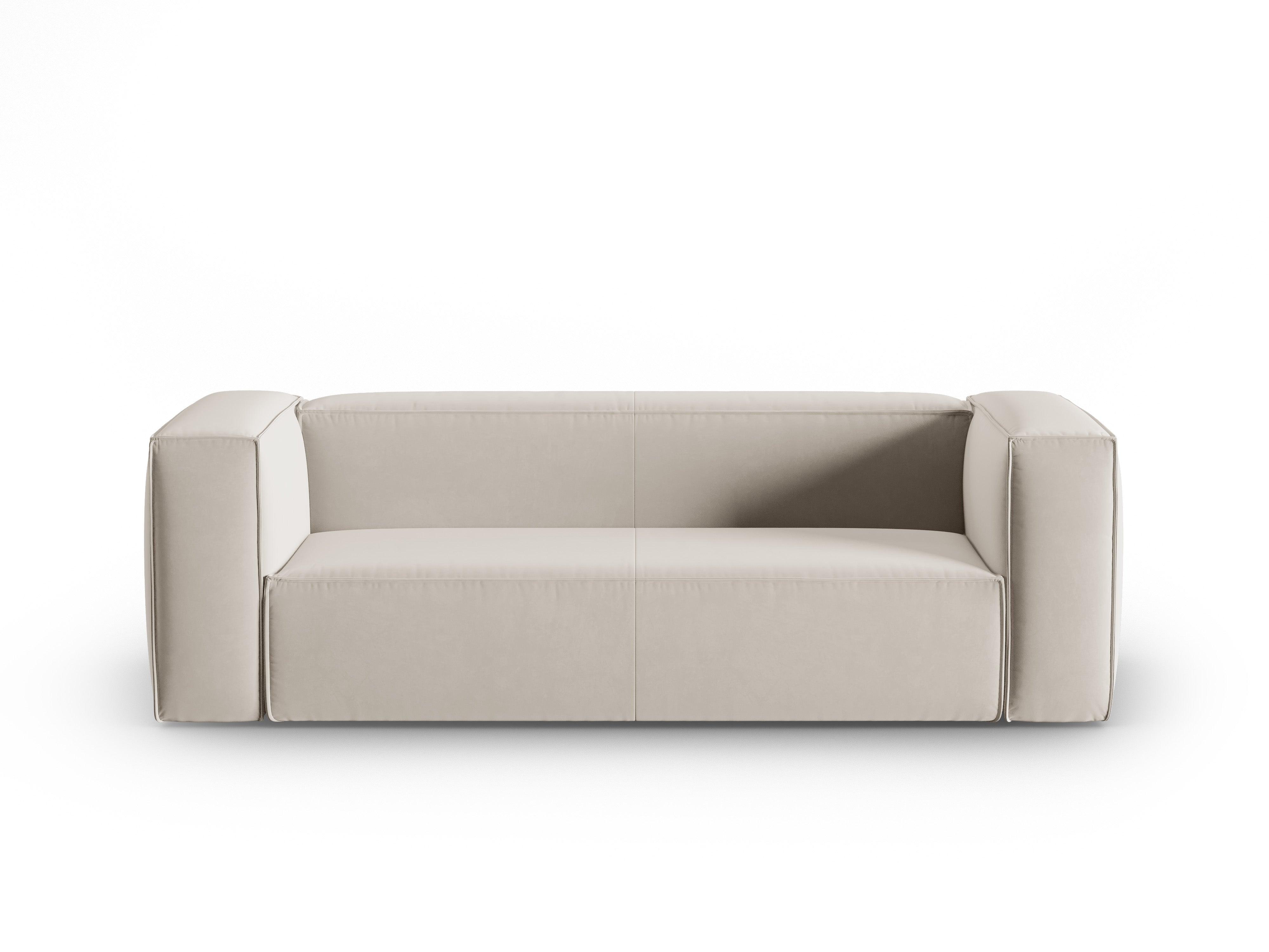 Sofa aksamitna 3-osobowa MACKAY jasnobeżowy Cosmopolitan Design Eye on Design