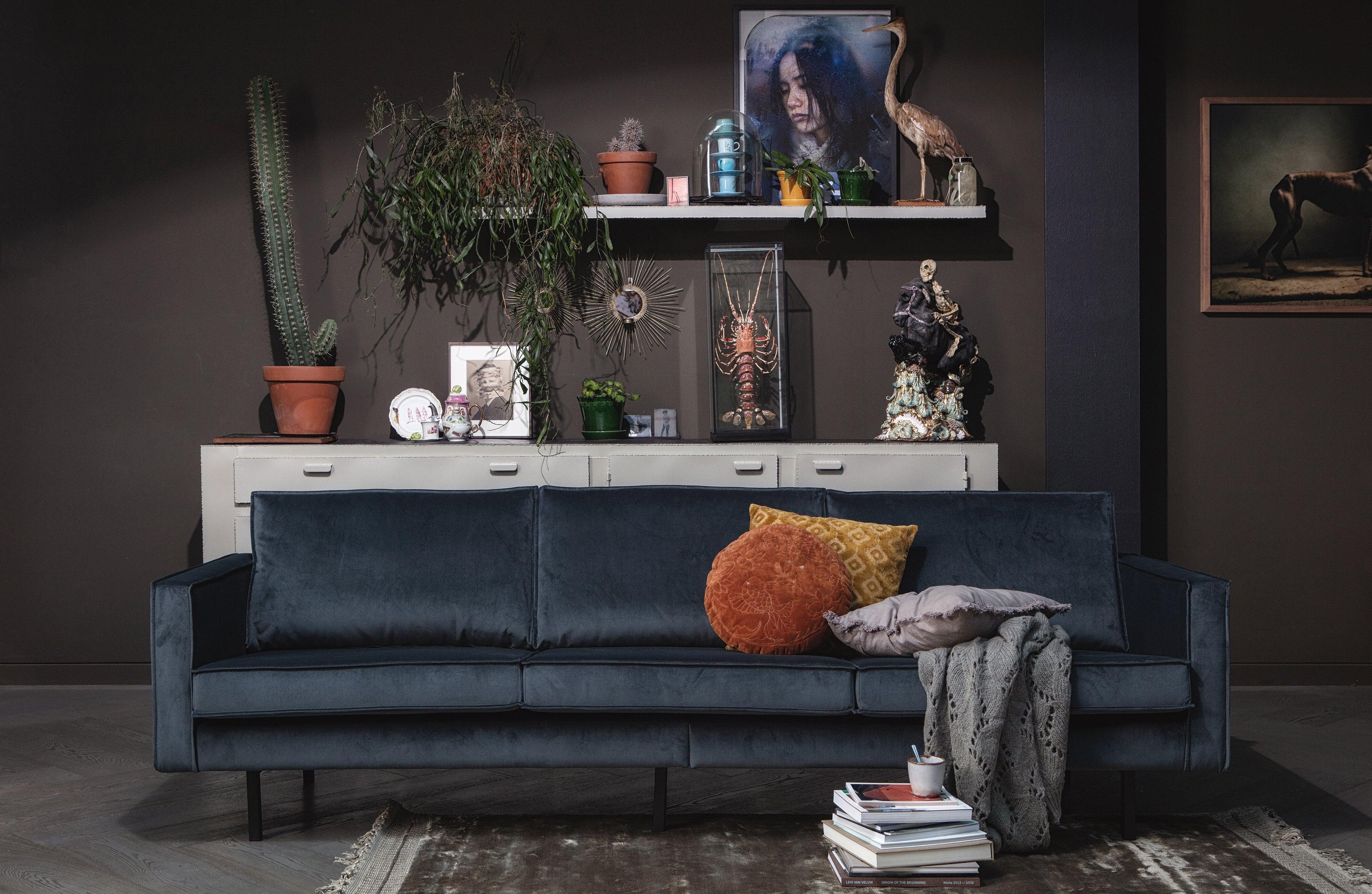 Anthracite Rodeo Classic 3rd velvet sofa