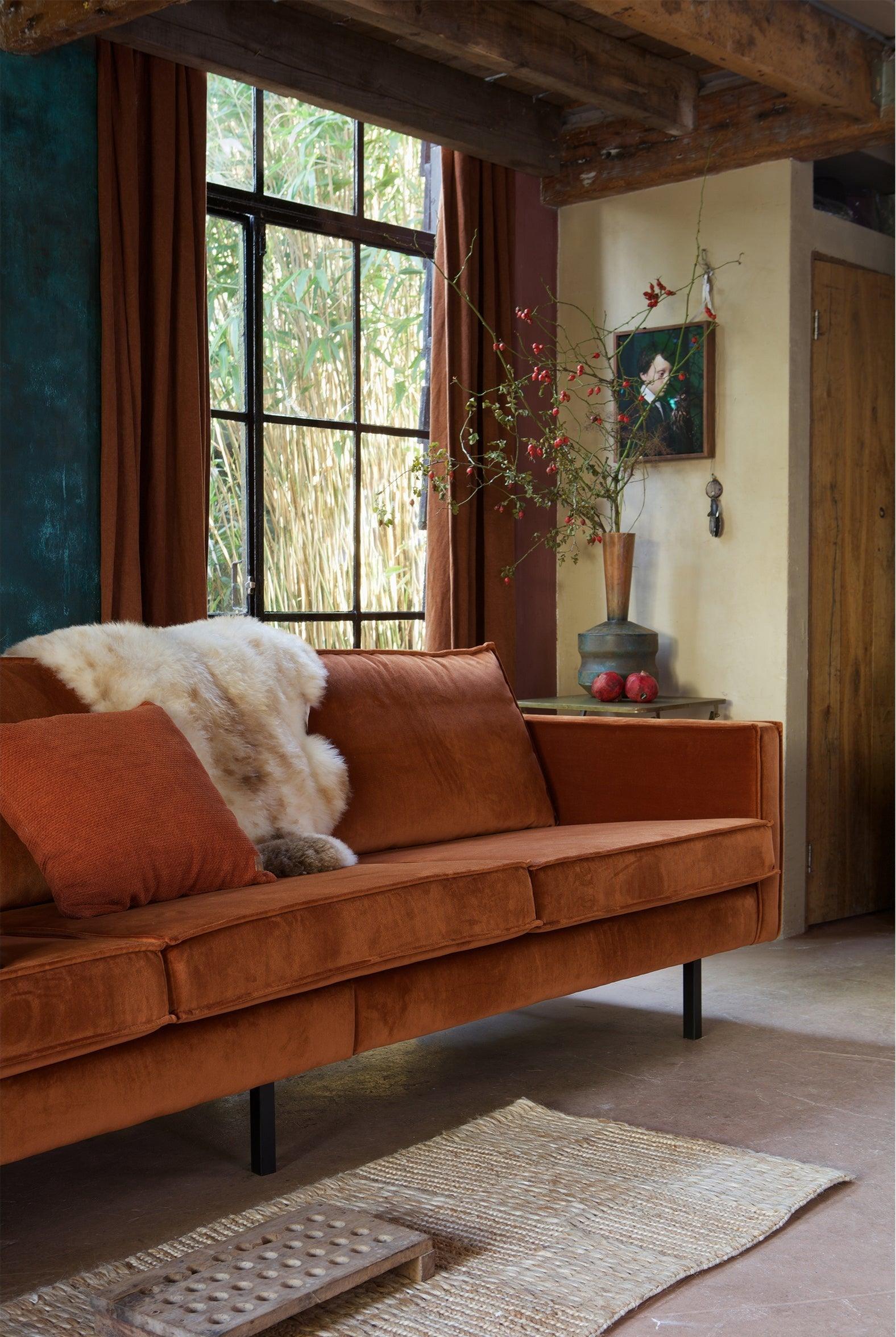 Sofa aksamitna 3-osobowa RODEO rdzawy Be Pure Eye on Design