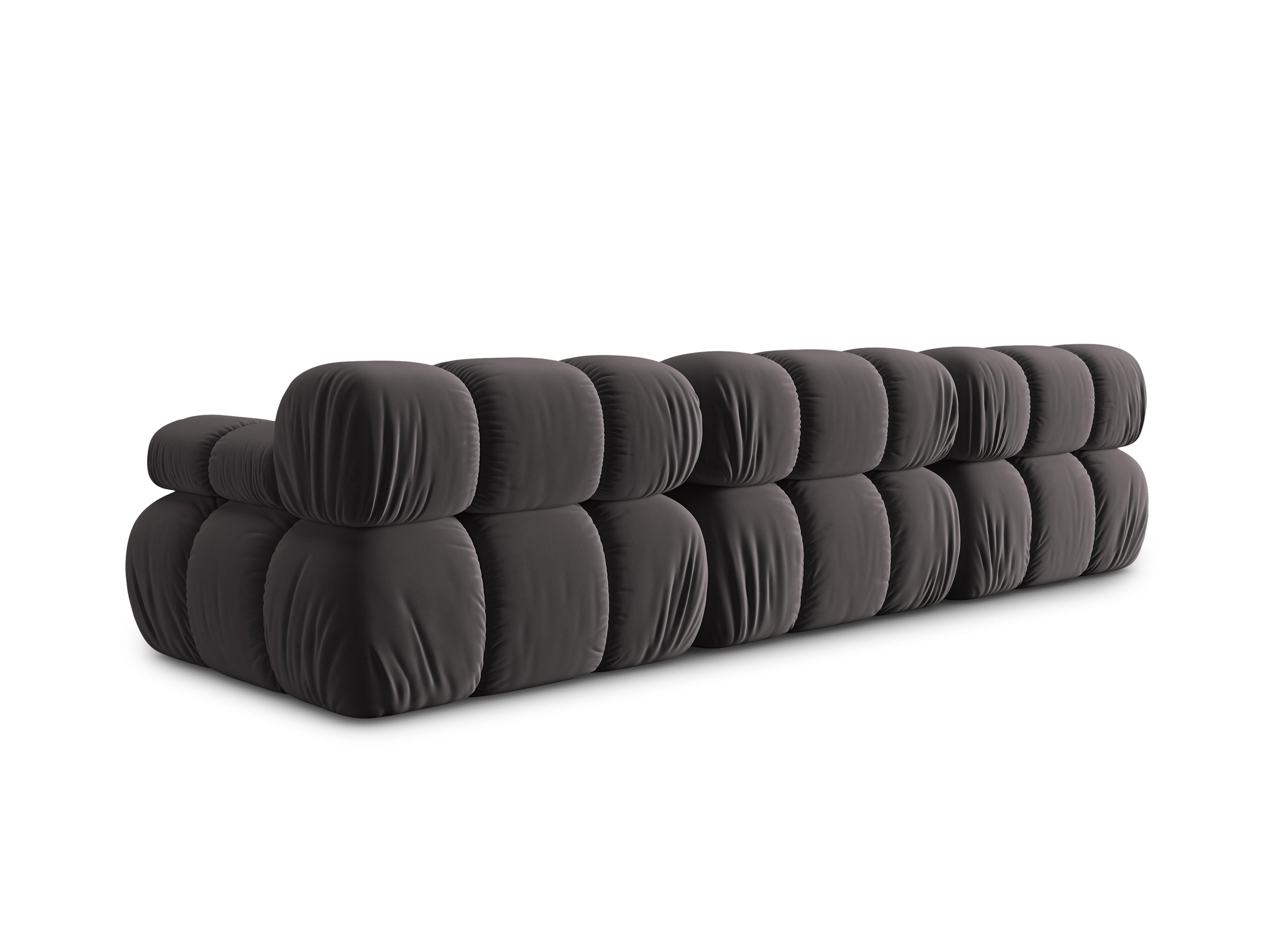Sofa aksamitna 3-osobowa TROPEA ciemnoszary Milo Casa Eye on Design