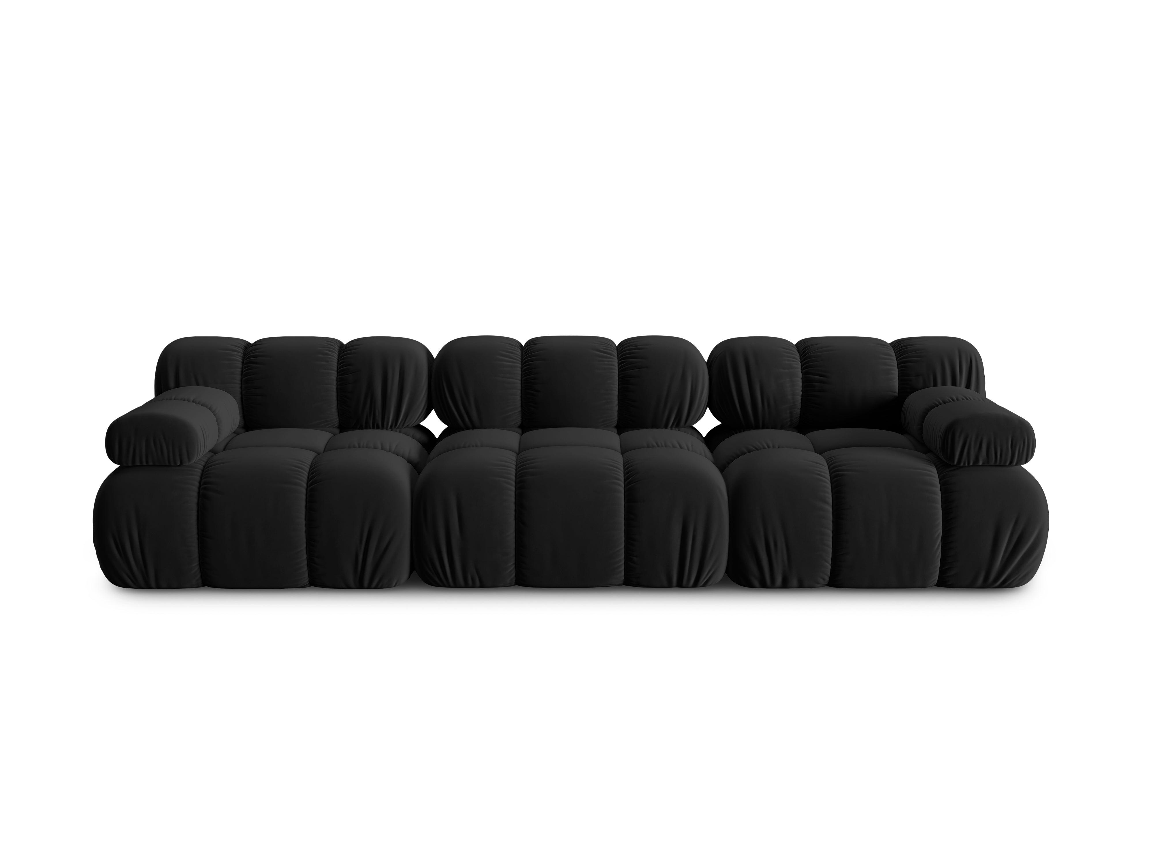 Sofa aksamitna 3-osobowa TROPEA czarny Milo Casa Eye on Design