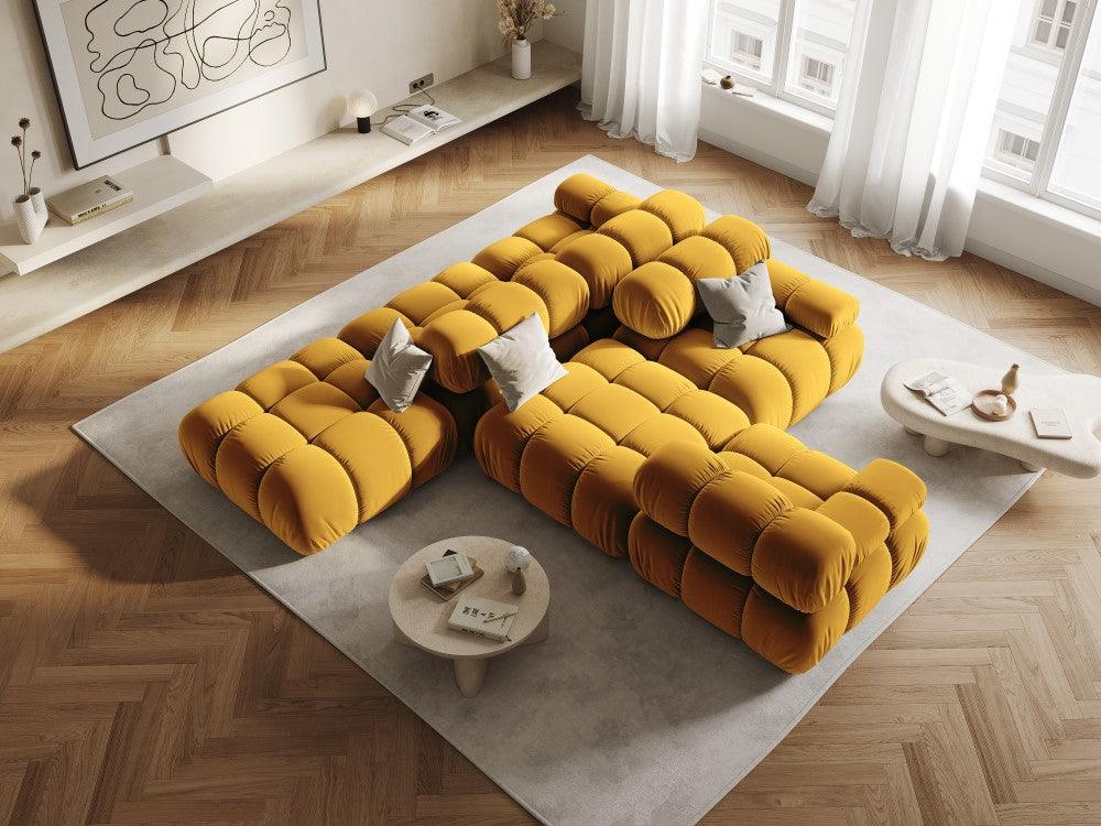 Sofa aksamitna 3-osobowa TROPEA musztardowy Milo Casa Eye on Design