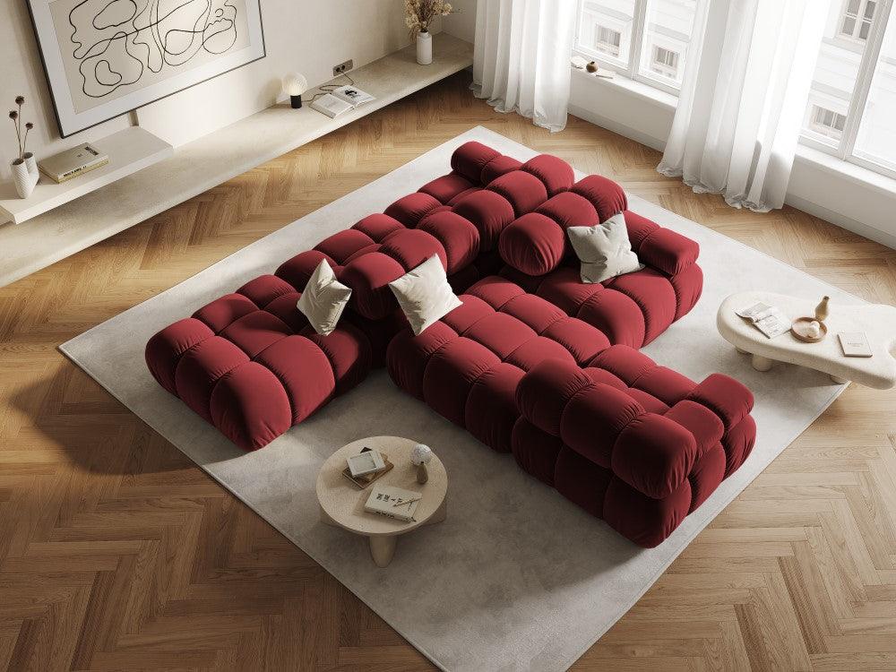 Sofa aksamitna 3-osobowa TROPEA rubinowy Milo Casa Eye on Design