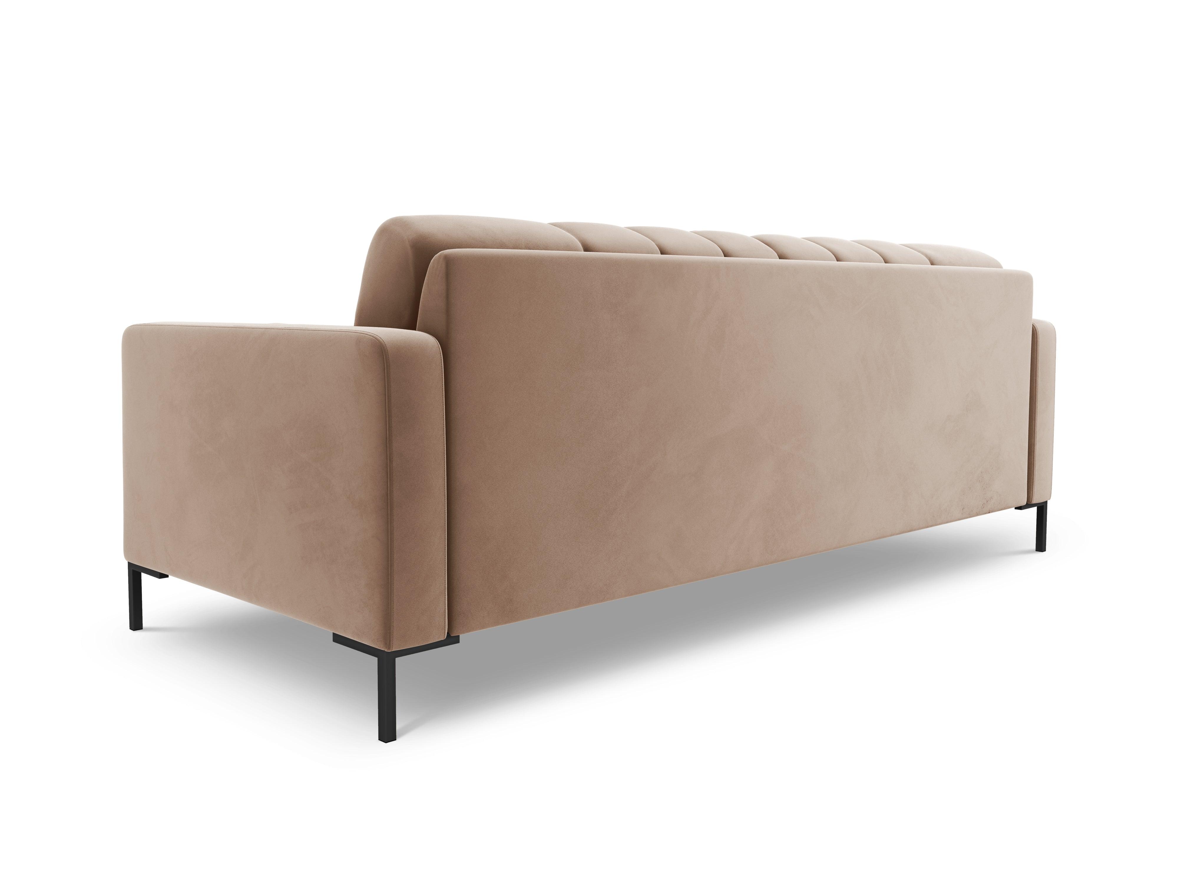 Sofa aksamitna 4-osobowa BALI beżowy z czarną podstawą Cosmopolitan Design Eye on Design