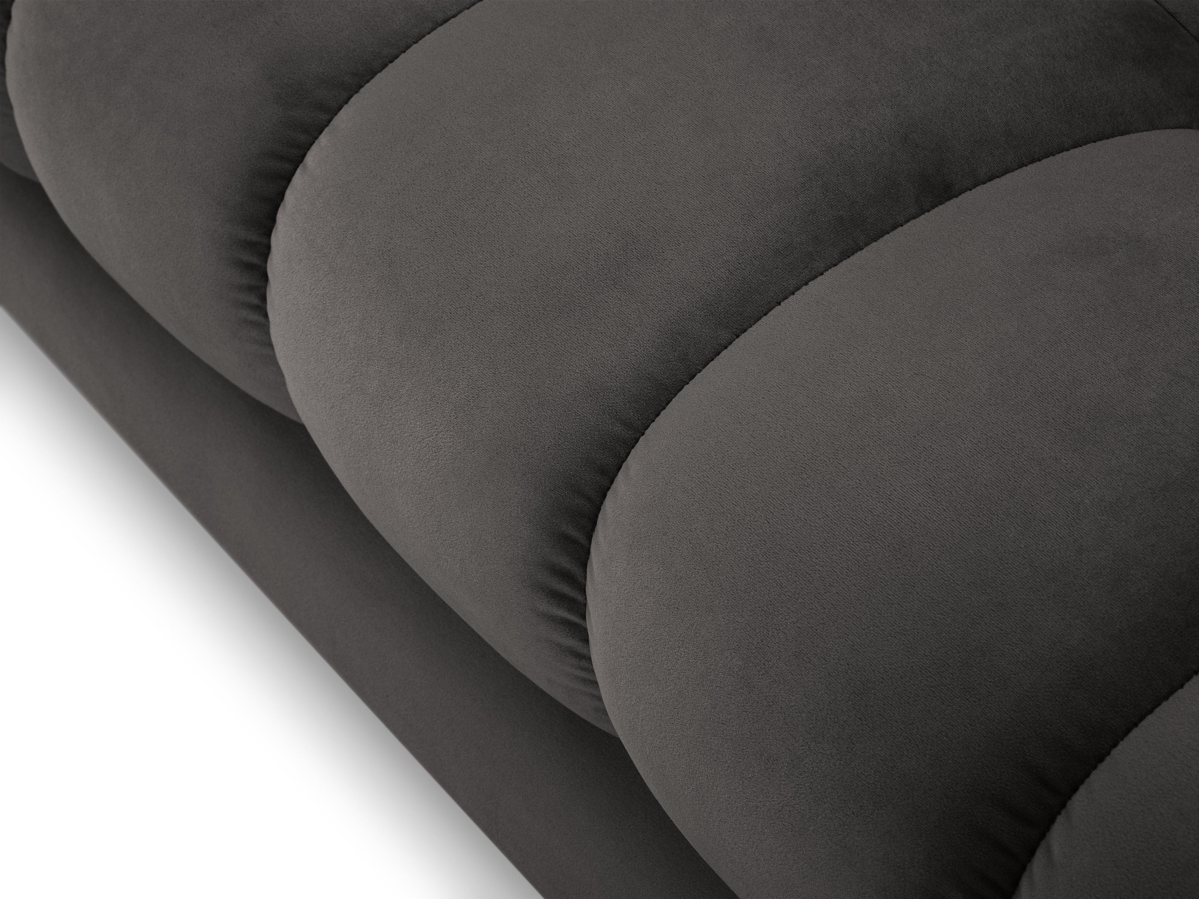 Sofa aksamitna 4-osobowa BALI ciemnoszary ze złotą podstawą Cosmopolitan Design Eye on Design