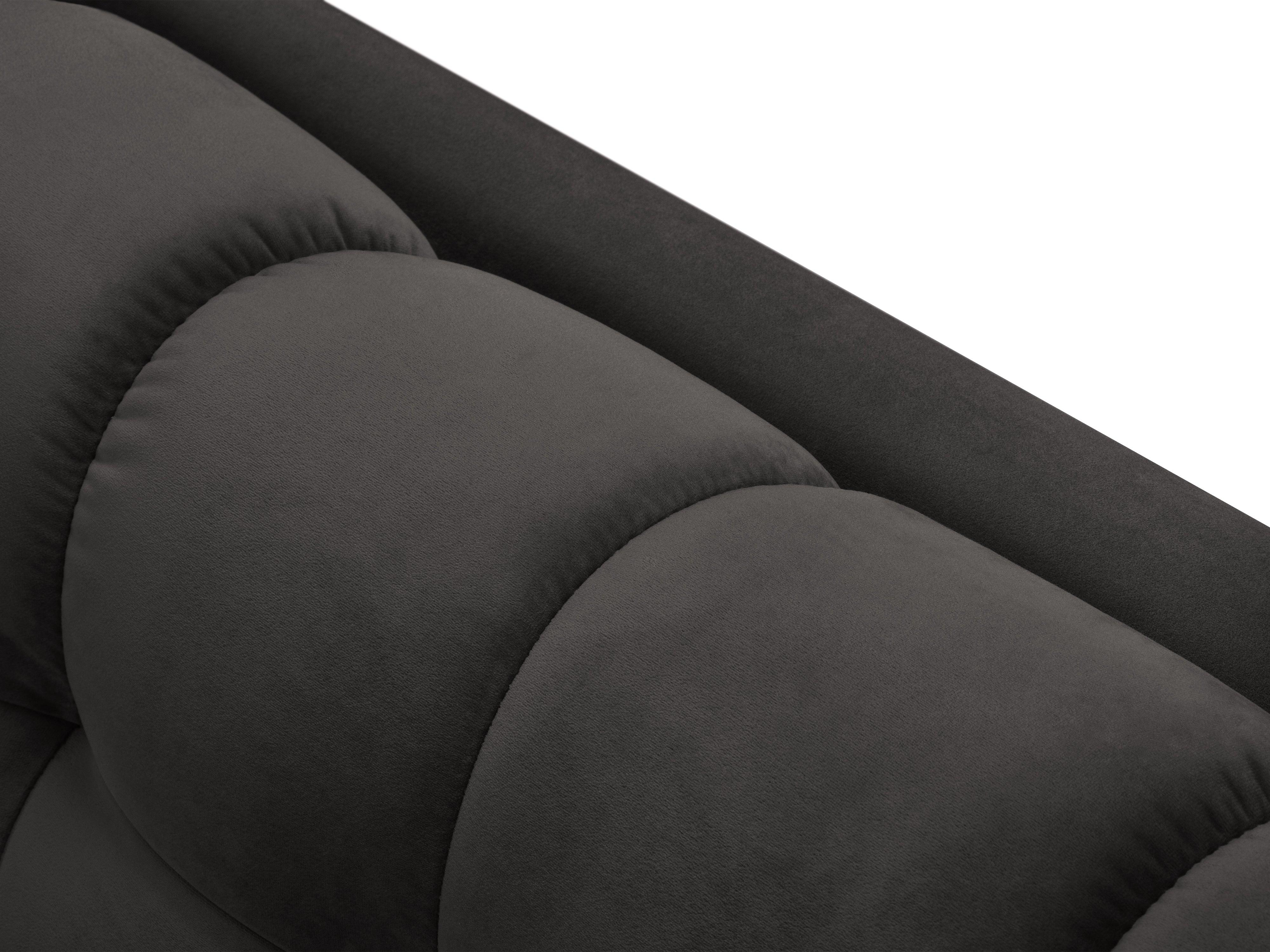 Sofa aksamitna 4-osobowa BALI ciemnoszary ze złotą podstawą Cosmopolitan Design Eye on Design