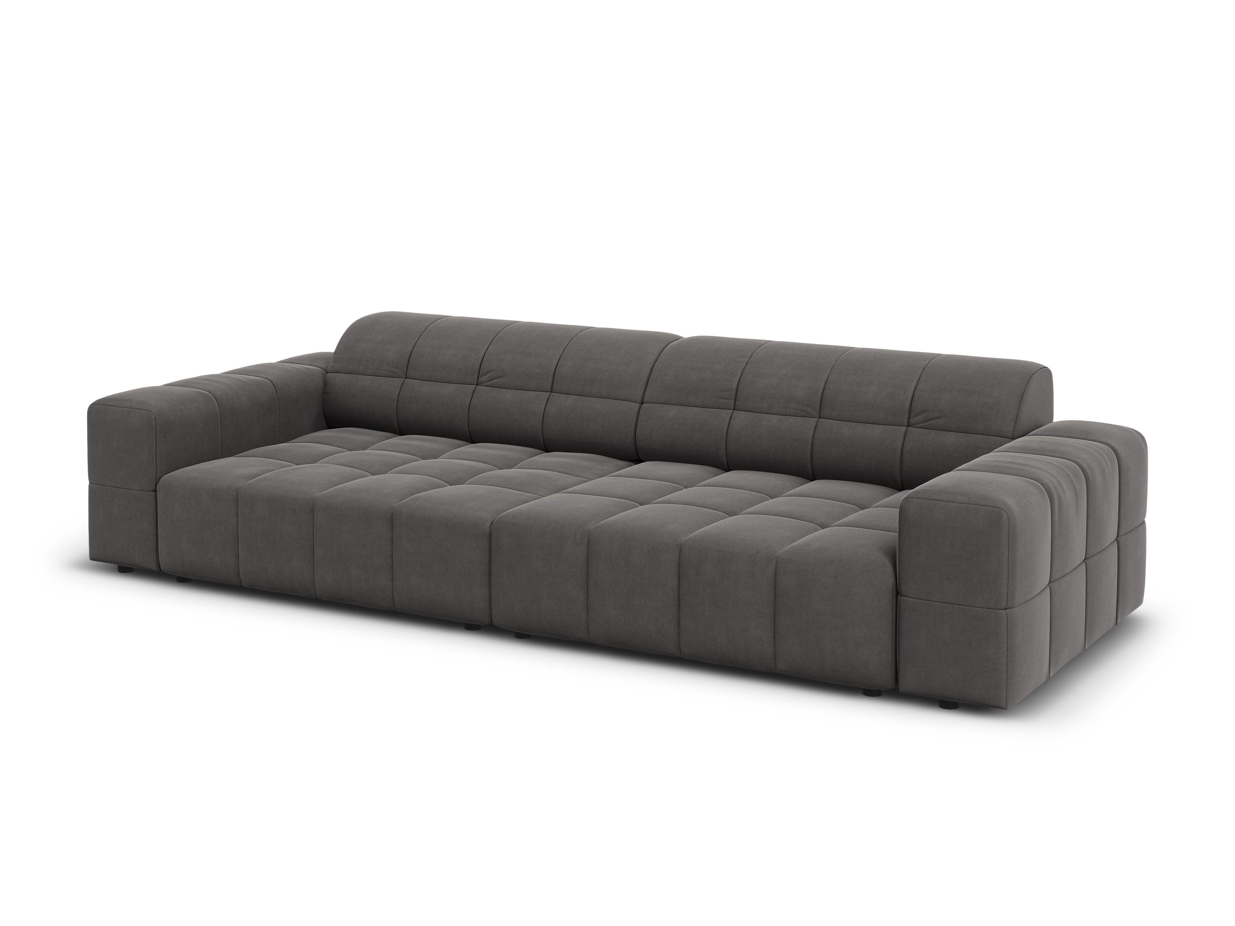 Sofa aksamitna 4-osobowa CHICAGO ciemnoszary Cosmopolitan Design Eye on Design