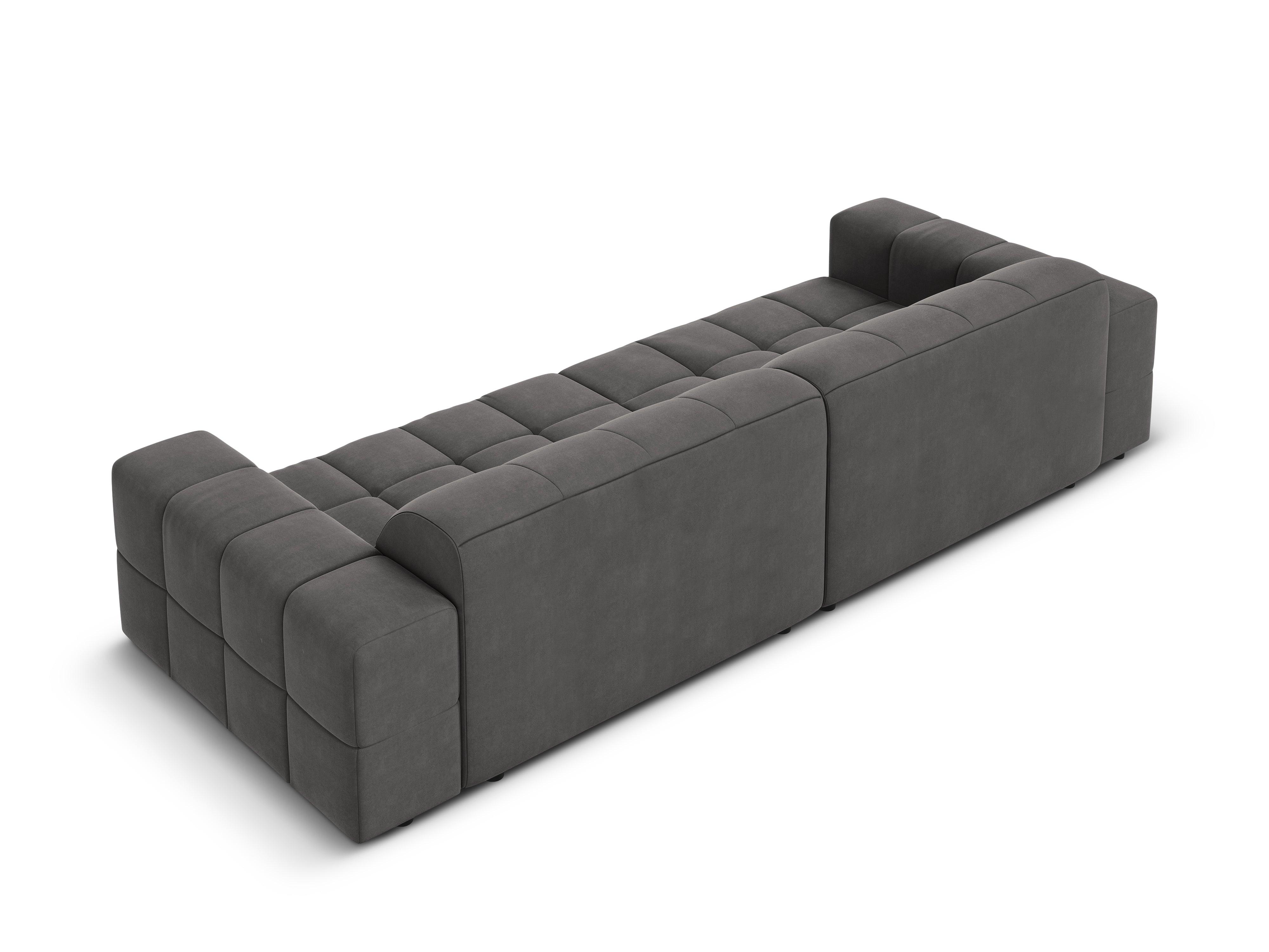 Sofa aksamitna 4-osobowa CHICAGO ciemnoszary Cosmopolitan Design Eye on Design