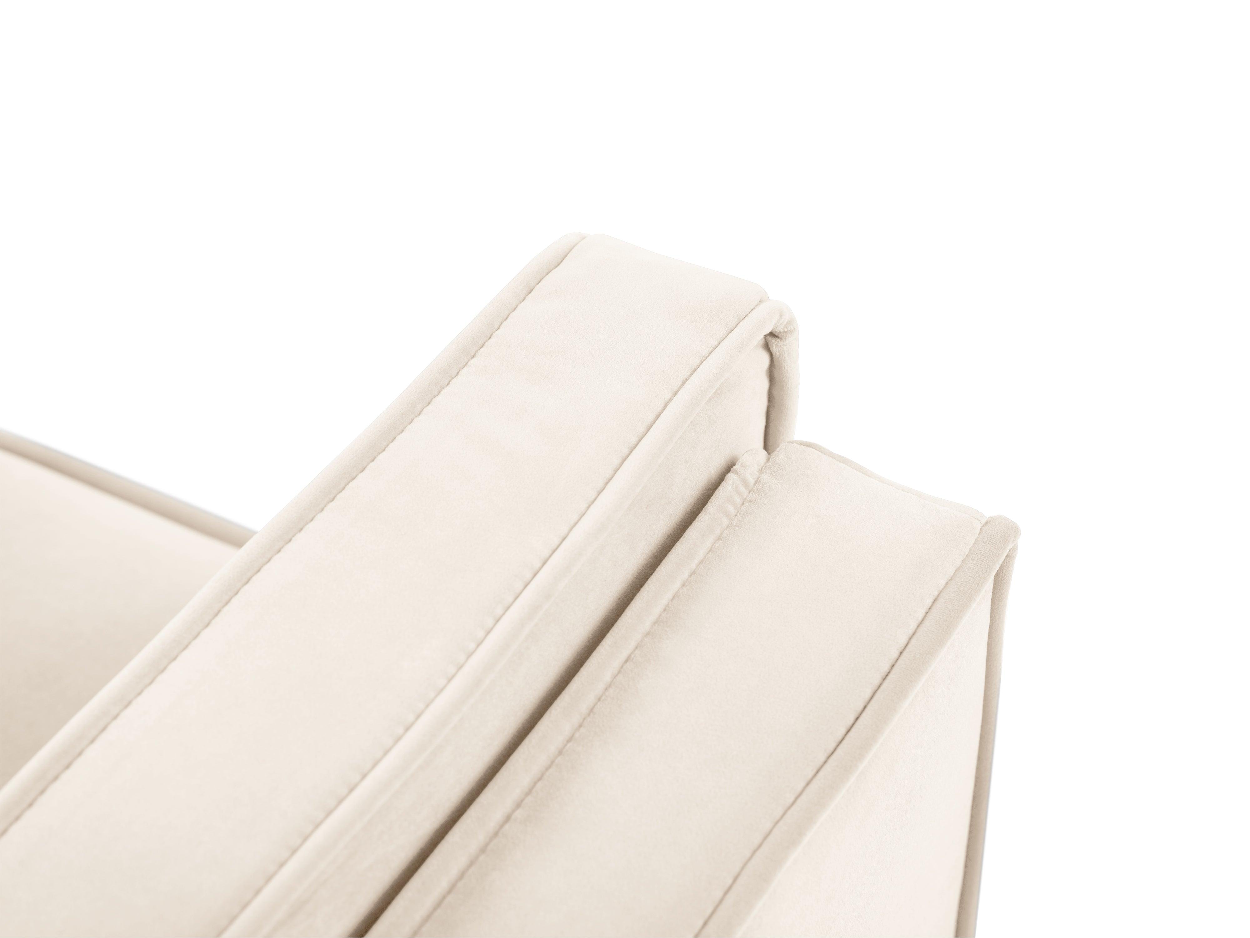 Sofa aksamitna 4-osobowa LUIS beżowy z czarną podstawą Milo Casa Eye on Design