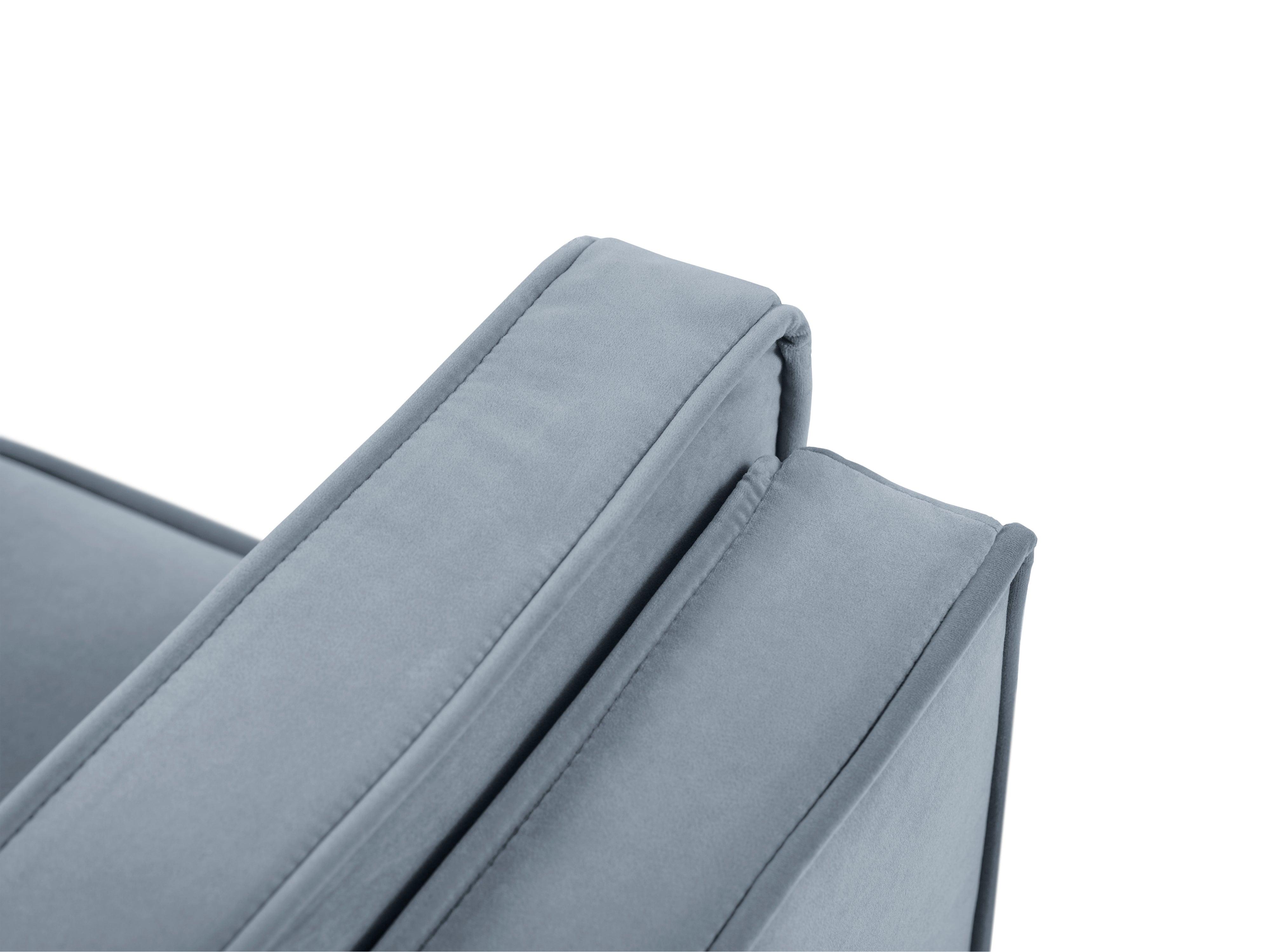 Sofa aksamitna 4-osobowa LUIS jasnoniebieski ze złotą podstawą Milo Casa Eye on Design
