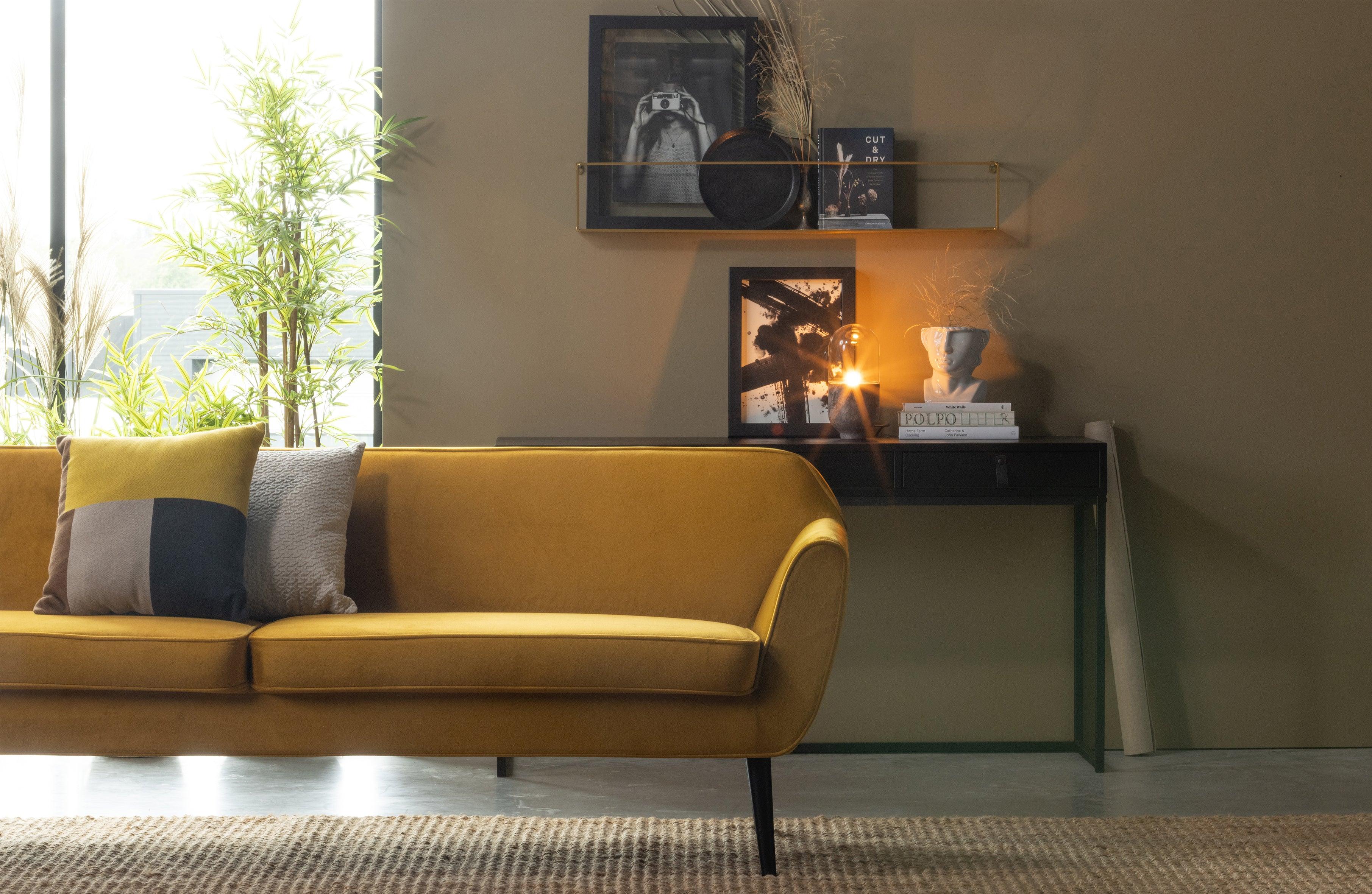 Sofa aksamitna 4-osobowa ROCCO musztardowy Woood Eye on Design