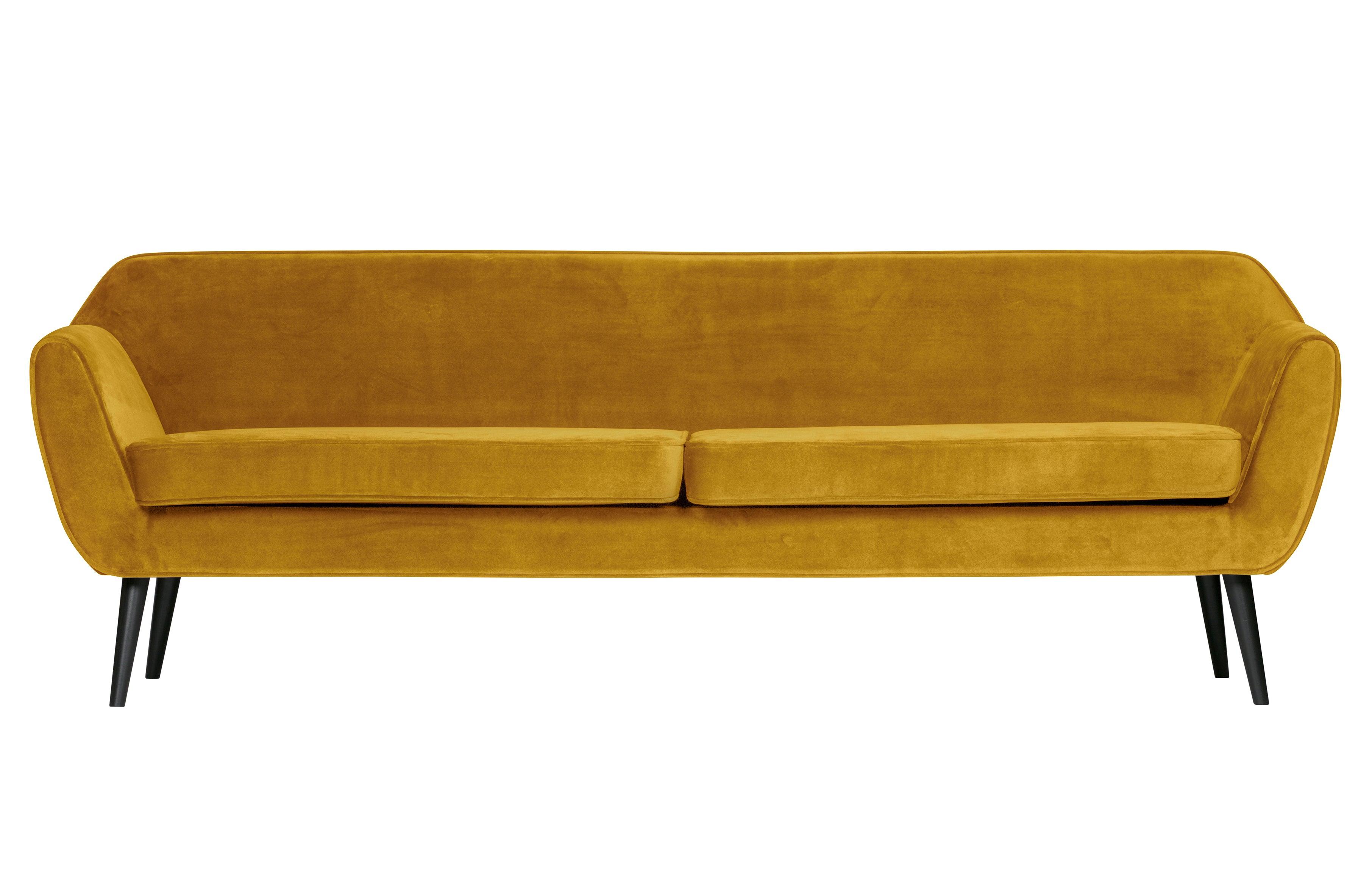 Sofa aksamitna 4-osobowa ROCCO musztardowy Woood Eye on Design