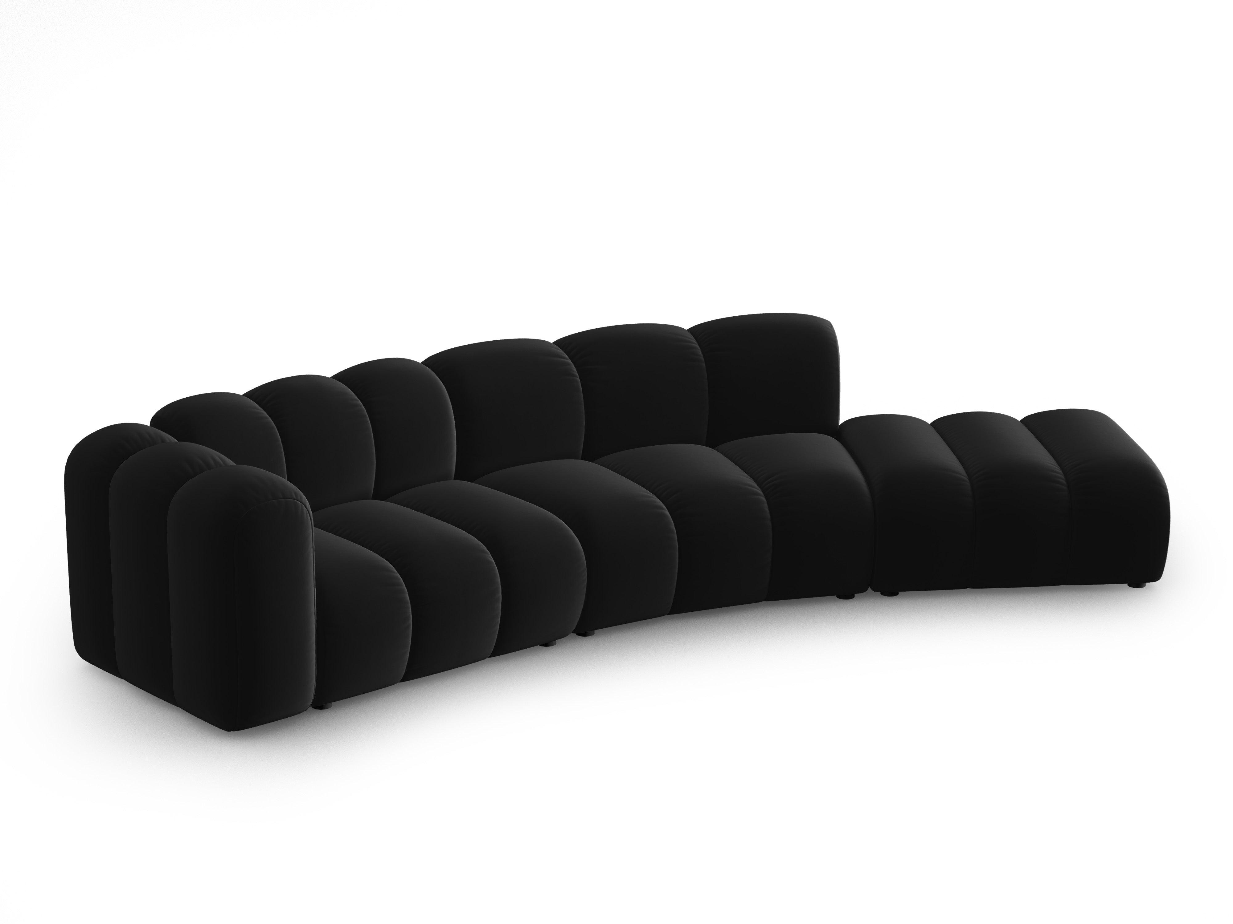 Sofa aksamitna 5-osobowa prawostronna SKYLER czarny Interieurs 86 Eye on Design