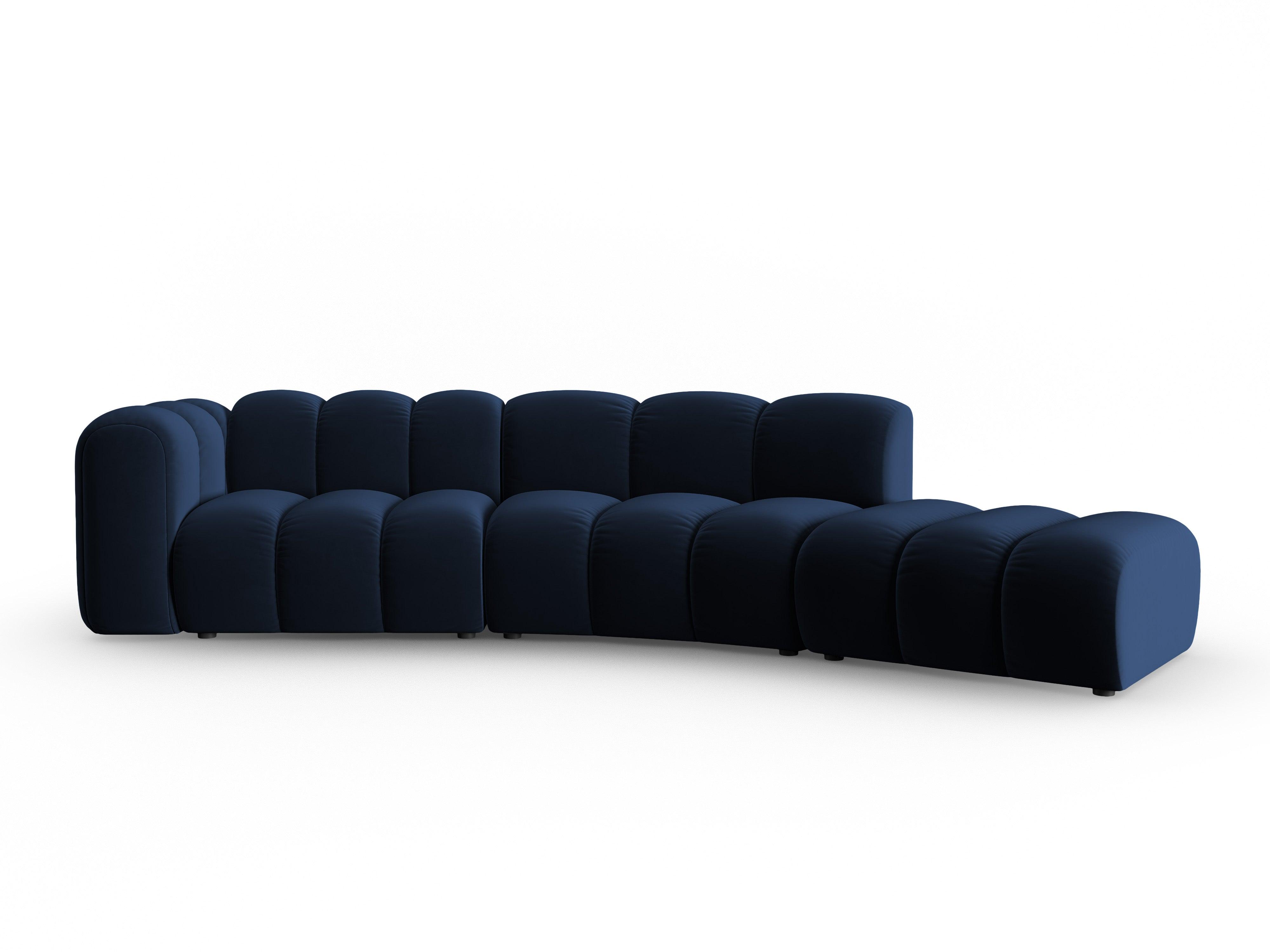 Sofa aksamitna 5-osobowa prawostronna SKYLER granatowy Interieurs 86 Eye on Design