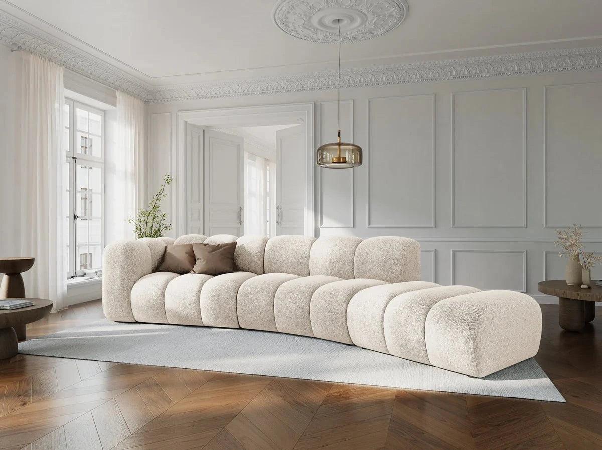 Sofa aksamitna 5-osobowa prawostronna SKYLER musztardowy Interieurs 86 Eye on Design