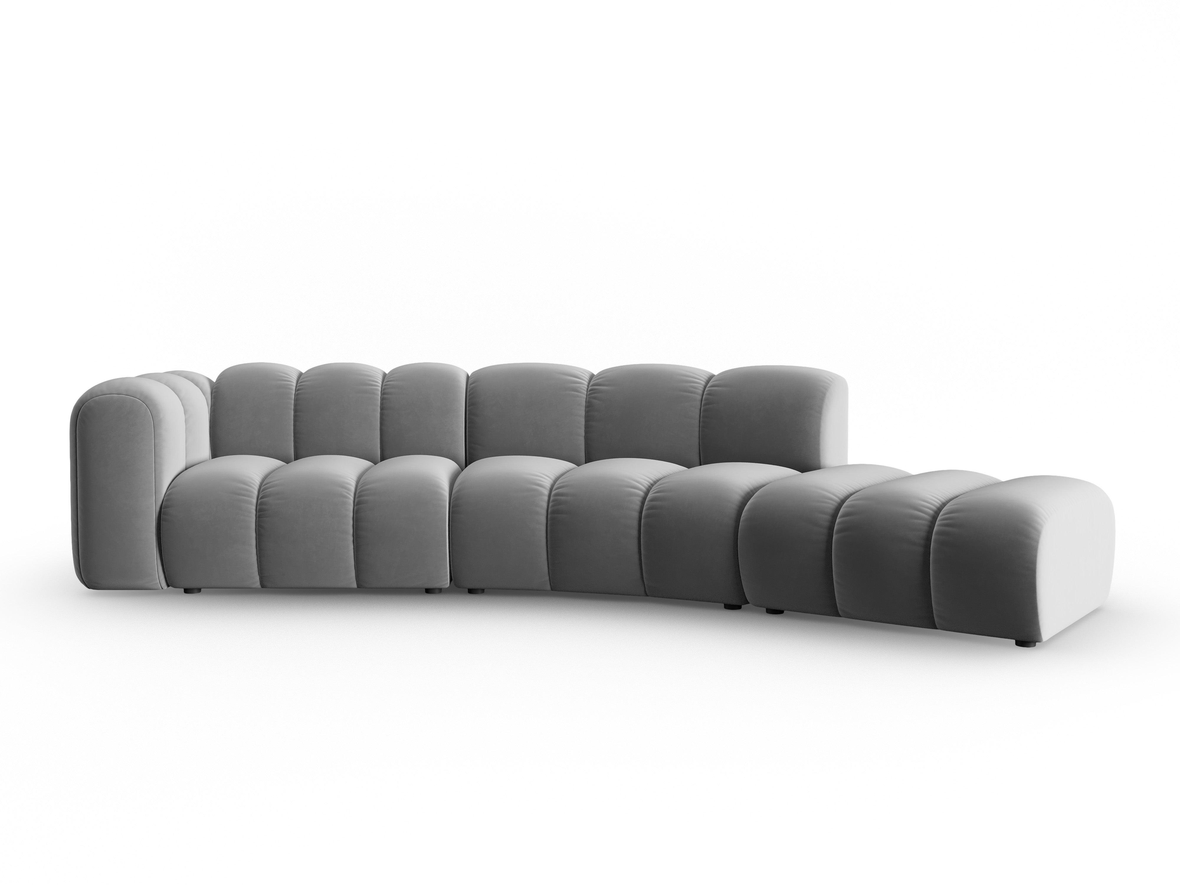 Sofa aksamitna 5-osobowa prawostronna SKYLER szary Interieurs 86 Eye on Design