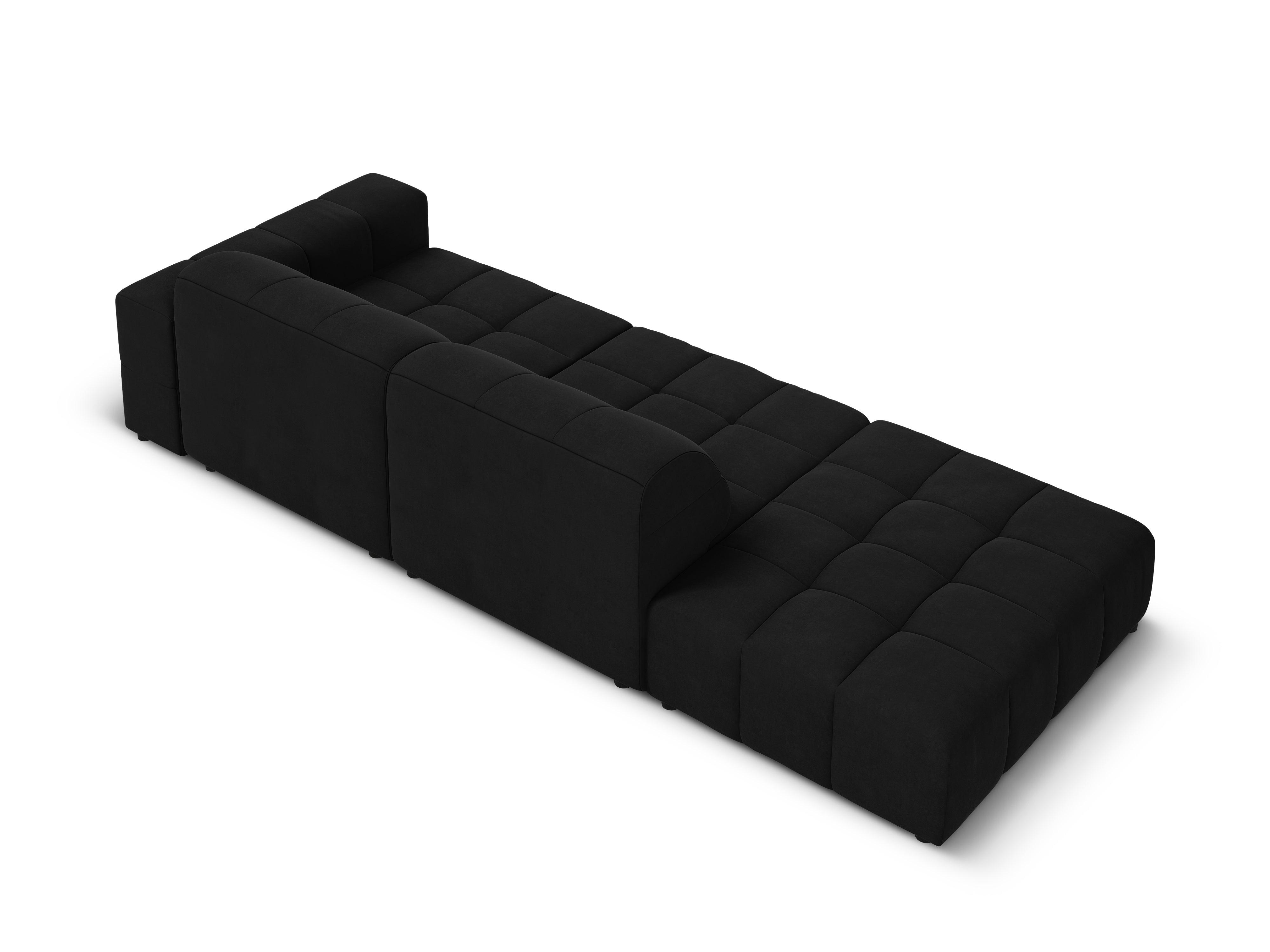 Sofa aksamitna lewostronna 3-osobowa CHICAGO czarny Cosmopolitan Design Eye on Design