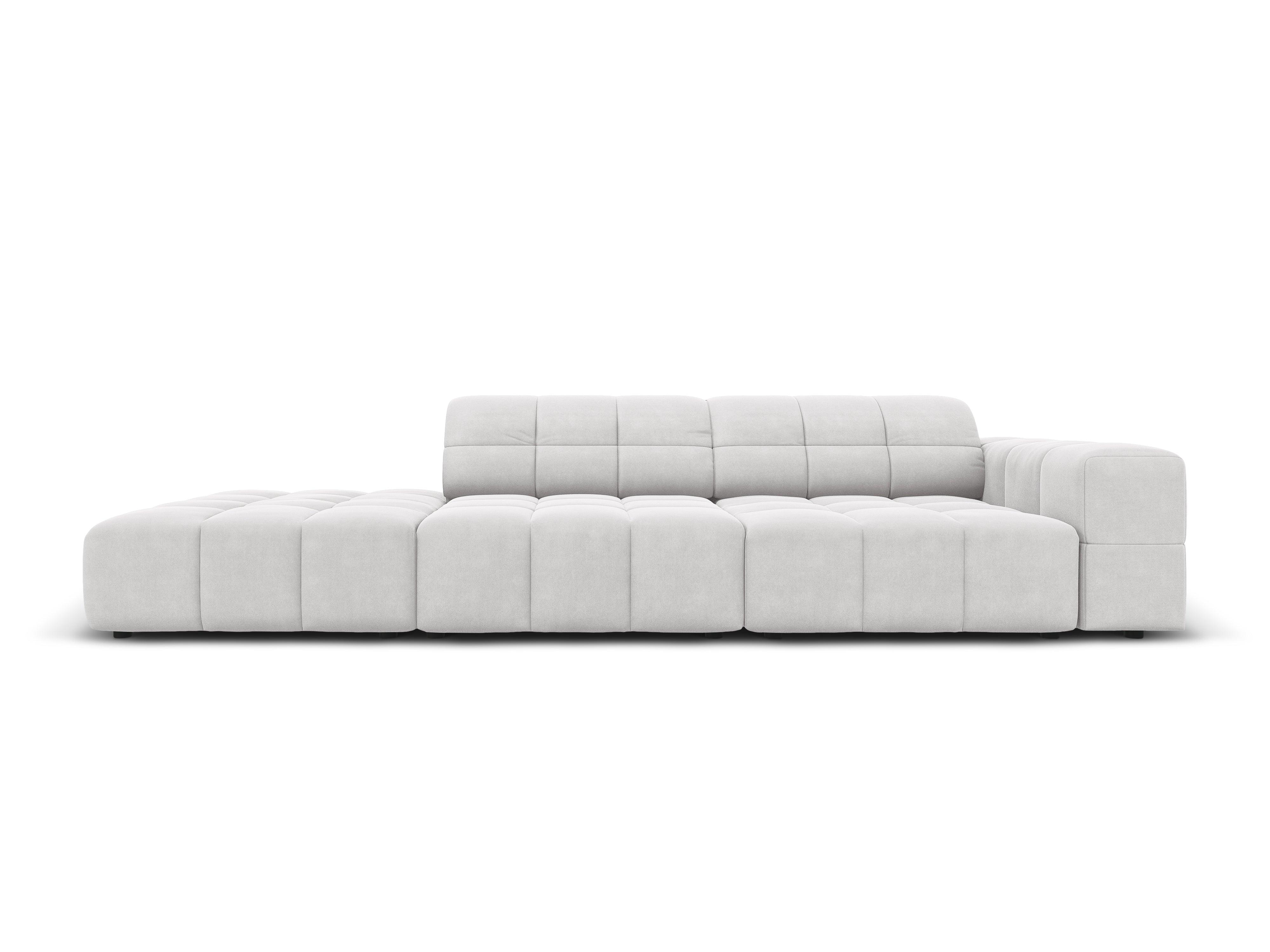 Sofa aksamitna lewostronna 3-osobowa CHICAGO jasnoszary Cosmopolitan Design Eye on Design