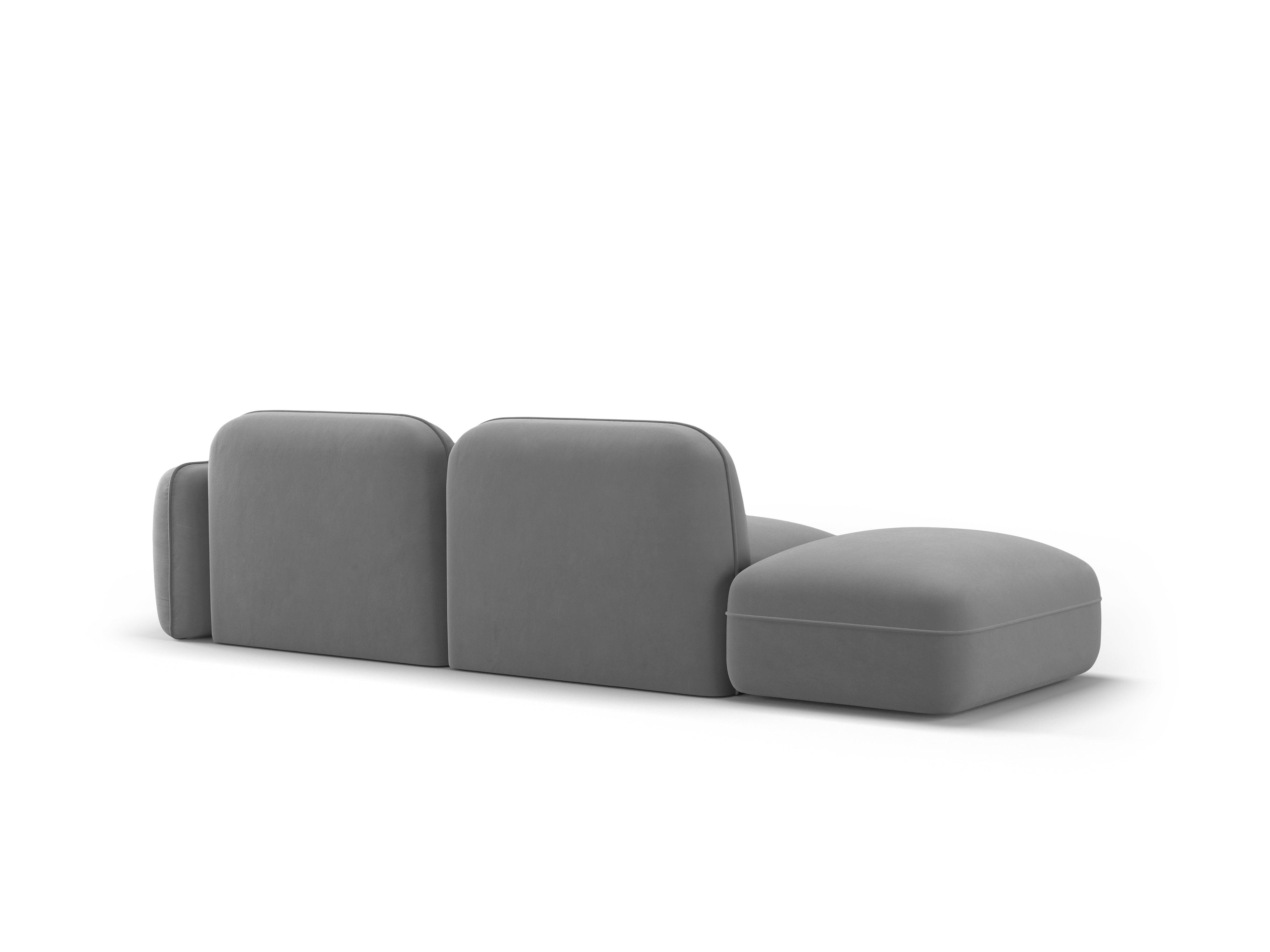 Sofa modułowa aksamitna lewostronna 3-osobowa SYDNEY jasnoszary Cosmopolitan Design Eye on Design