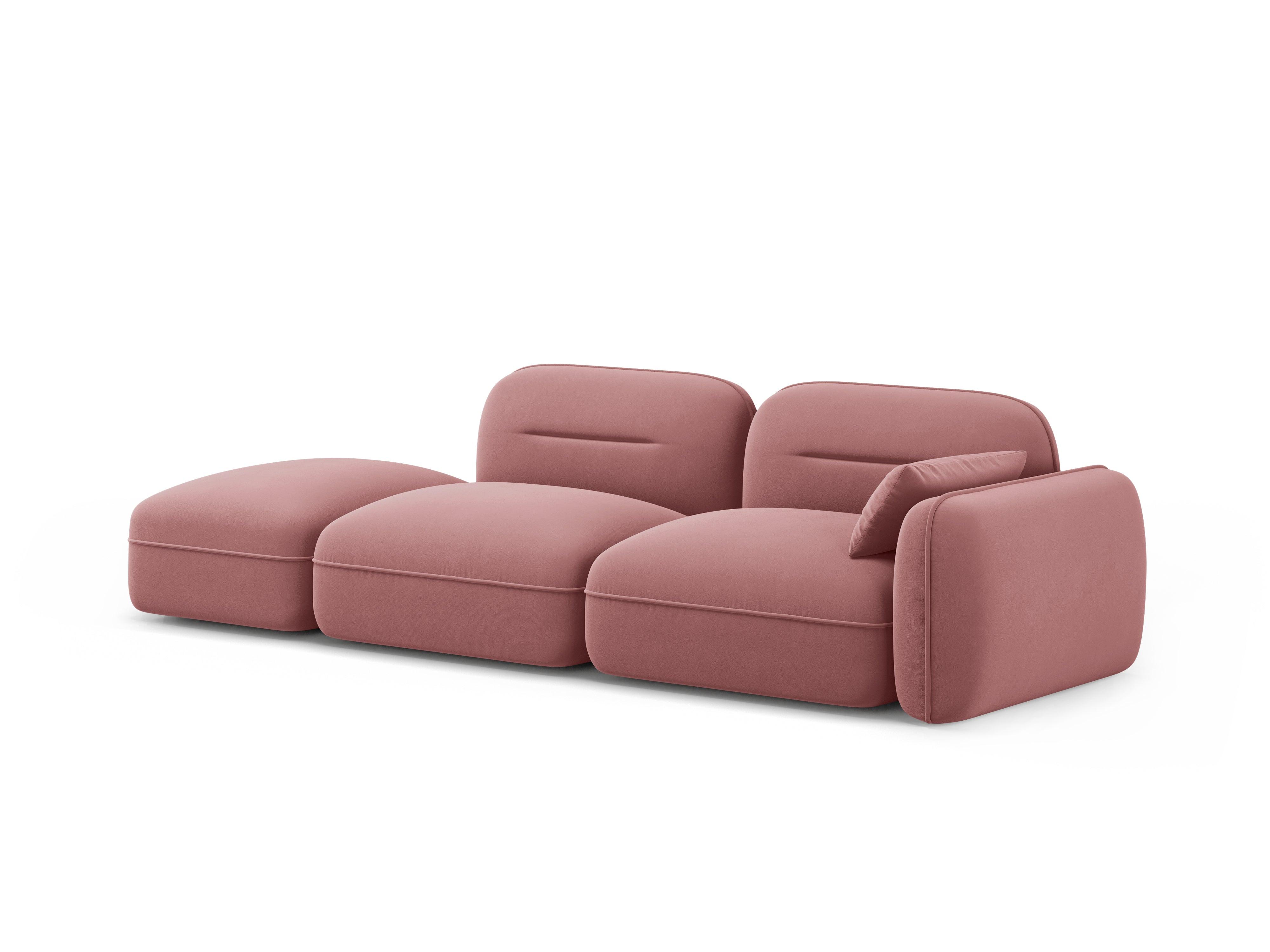 Sofa modułowa aksamitna lewostronna 3-osobowa SYDNEY łososiowy Cosmopolitan Design Eye on Design