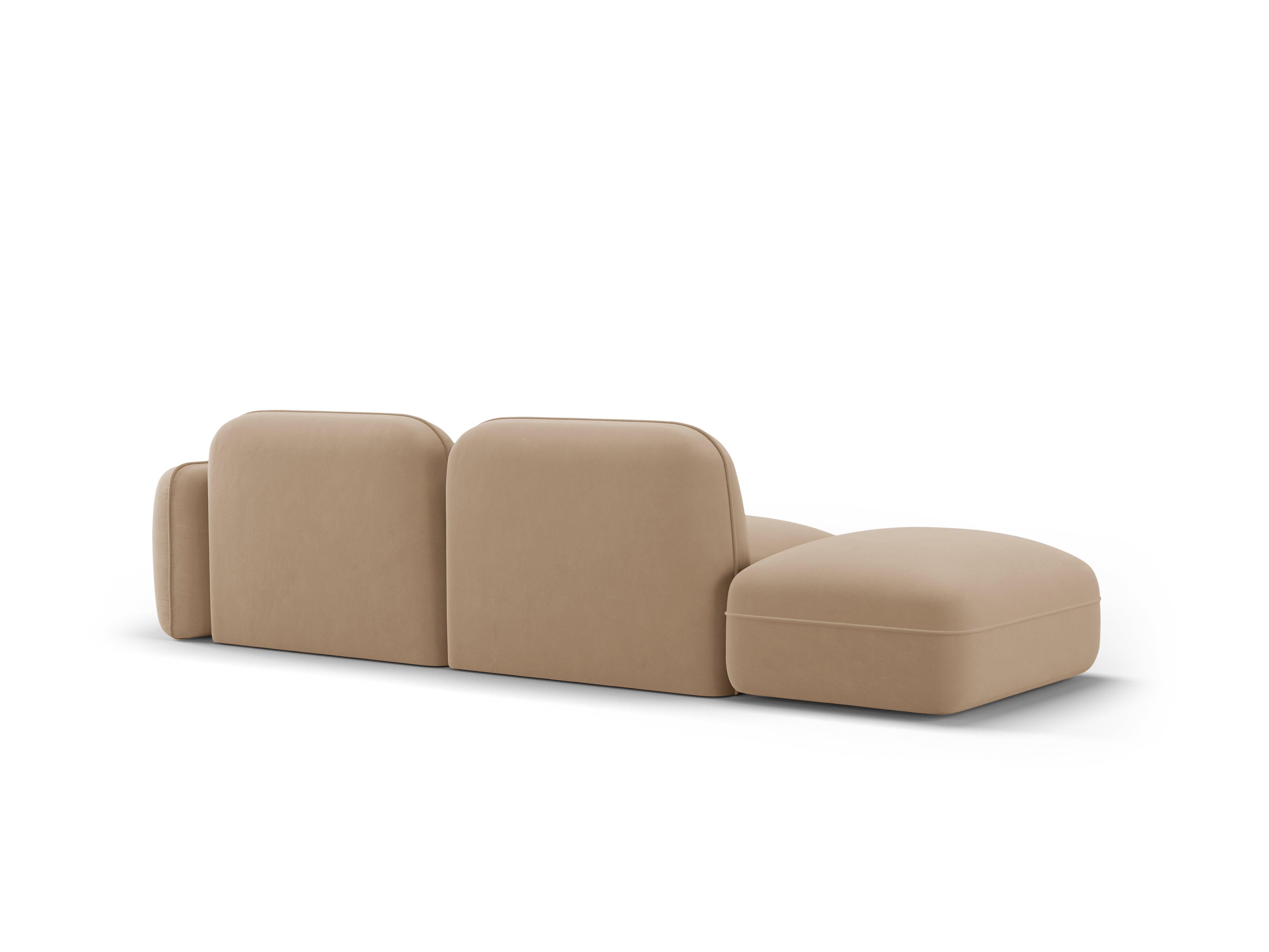 Sofa modułowa aksamitna lewostronna 3-osobowa SYDNEY piaskowy Cosmopolitan Design Eye on Design