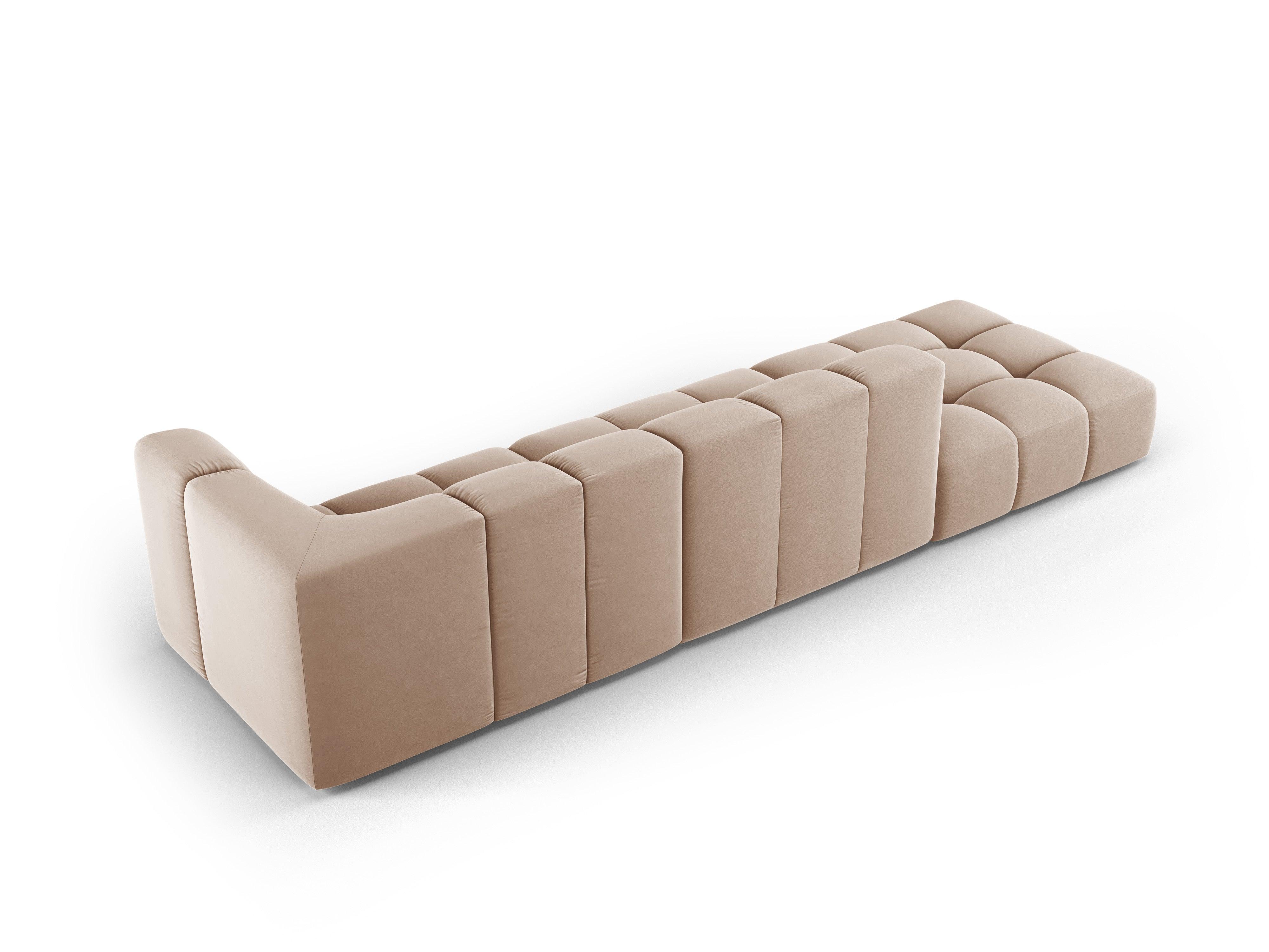 Sofa aksamitna lewostronna FRANCESCA beżowy Milo Casa Eye on Design