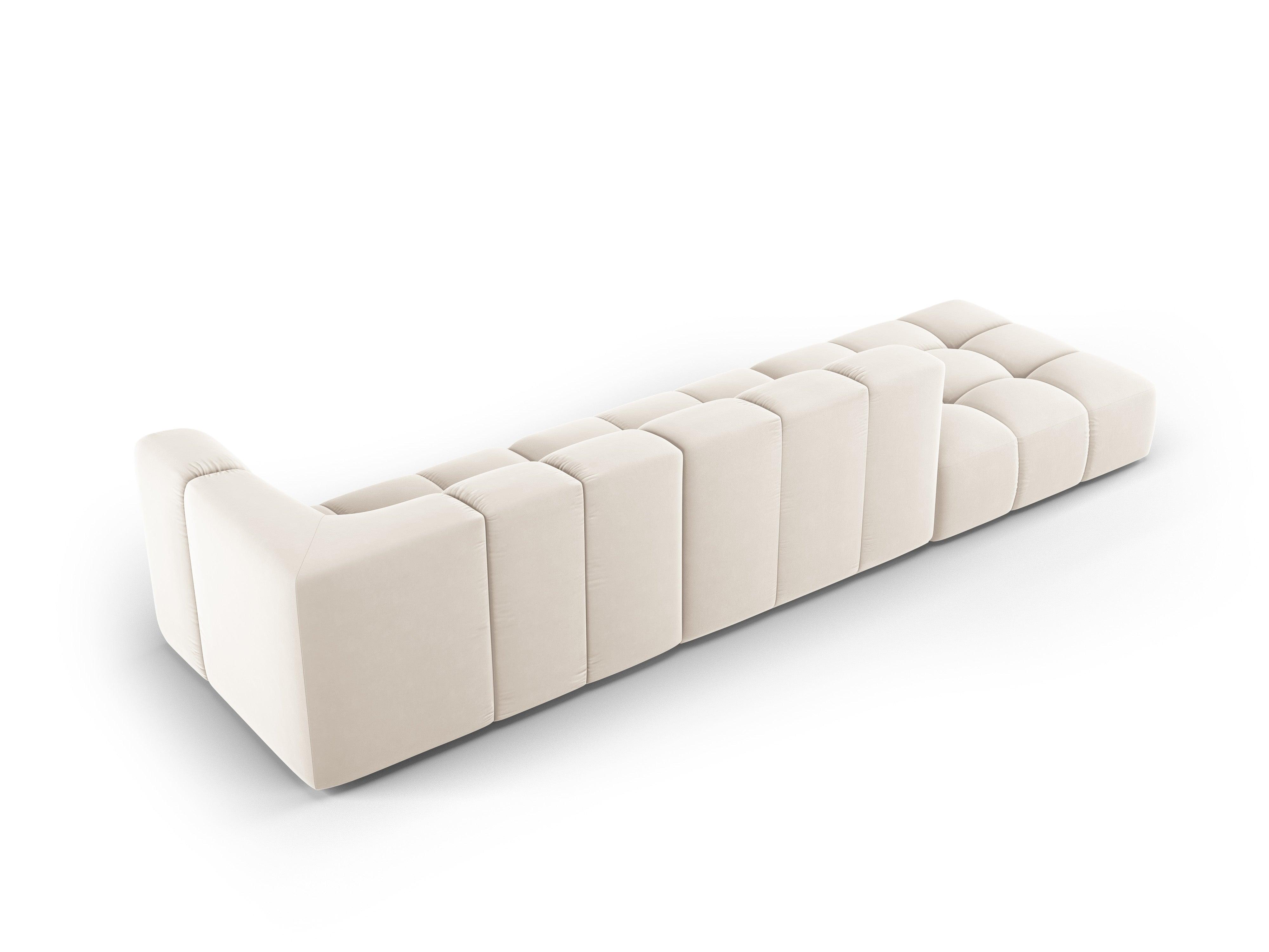 Sofa aksamitna lewostronna FRANCESCA jasnobeżowy Milo Casa Eye on Design