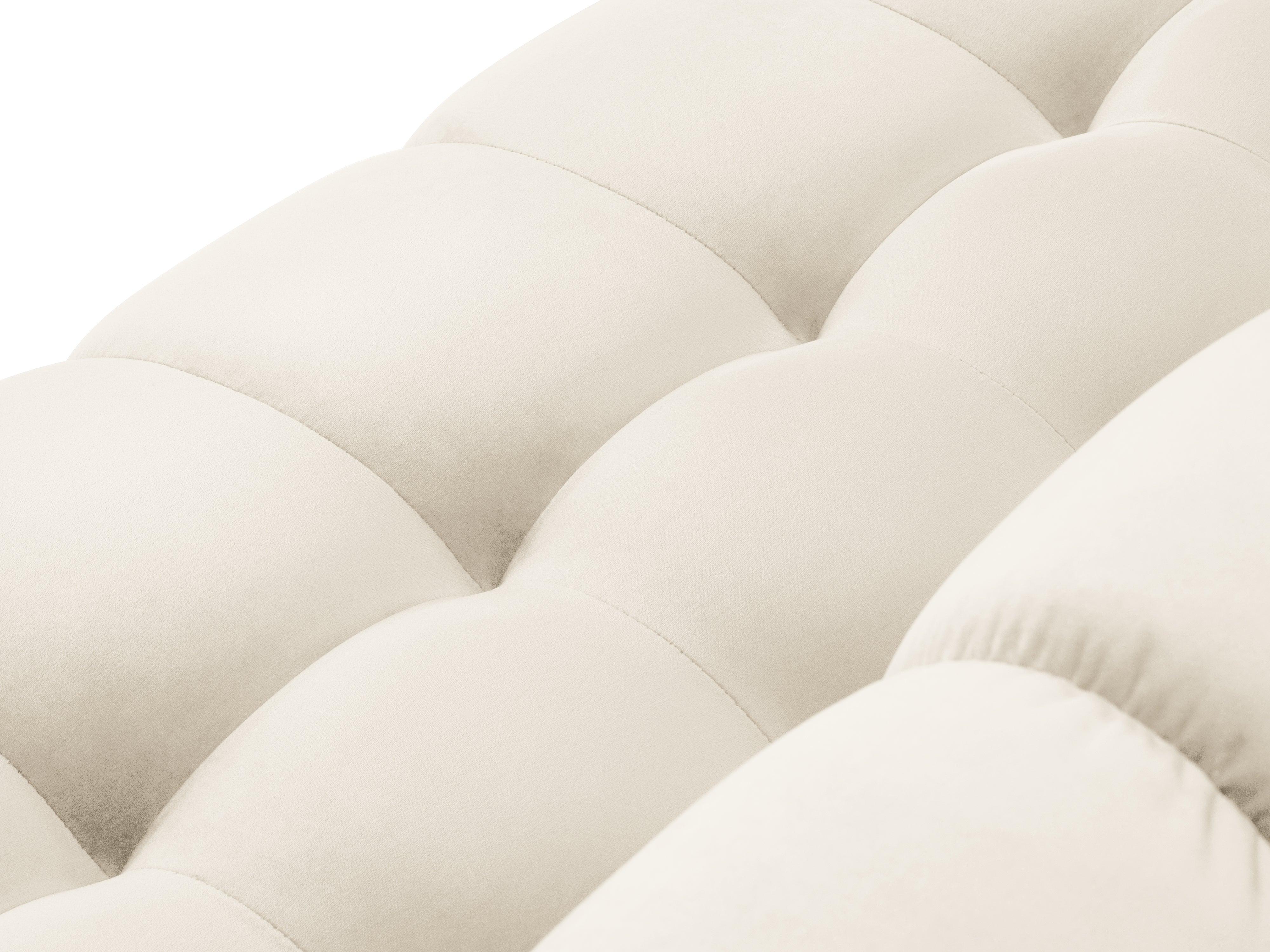 Sofa aksamitna panoramiczna 9-osobowa BALI jasnobeżowy z czarną podstawą Cosmopolitan Design Eye on Design