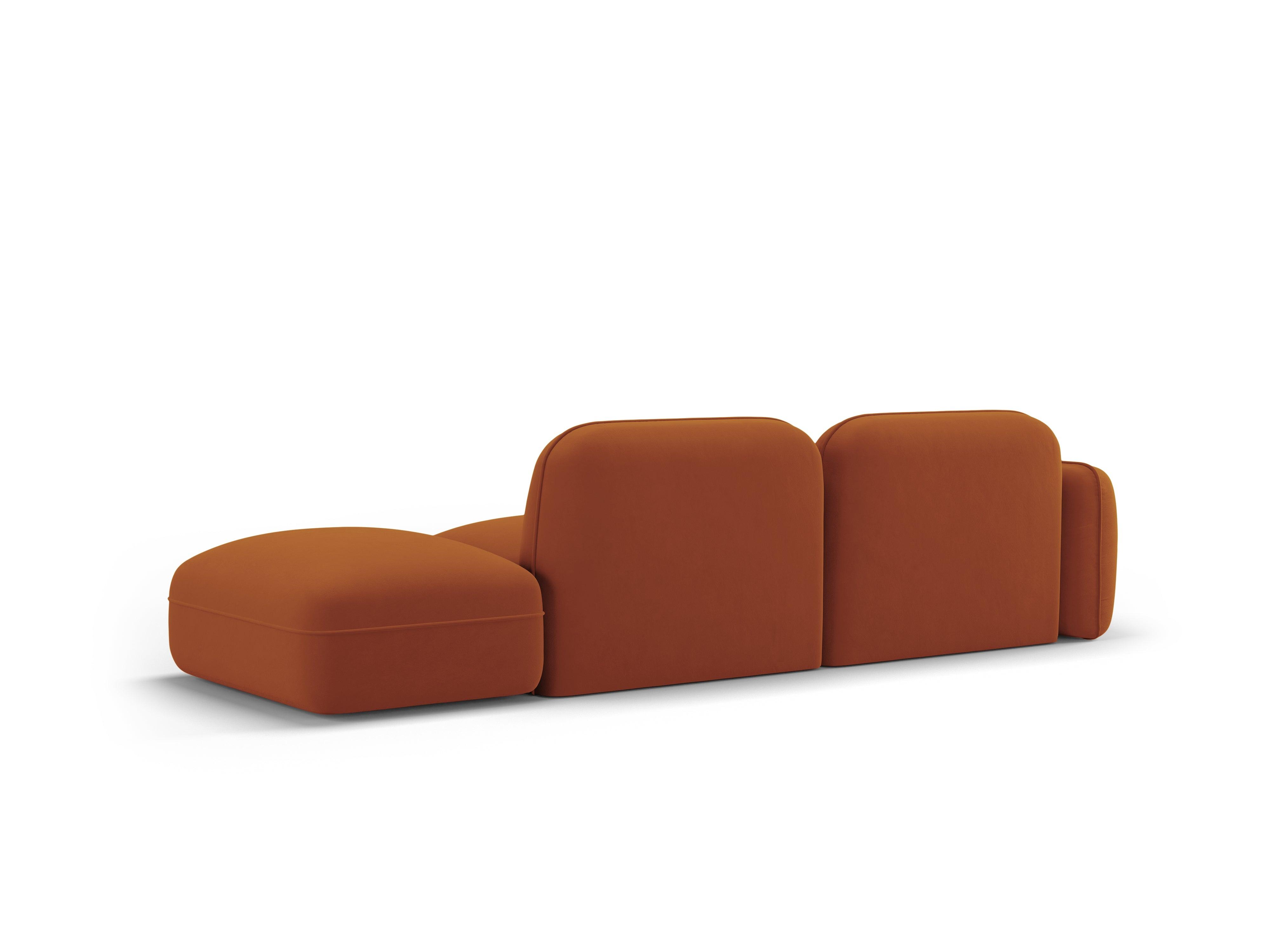 Sofa modułowa aksamitna prawostronna 3-osobowa SYDNEY terracotta Cosmopolitan Design Eye on Design