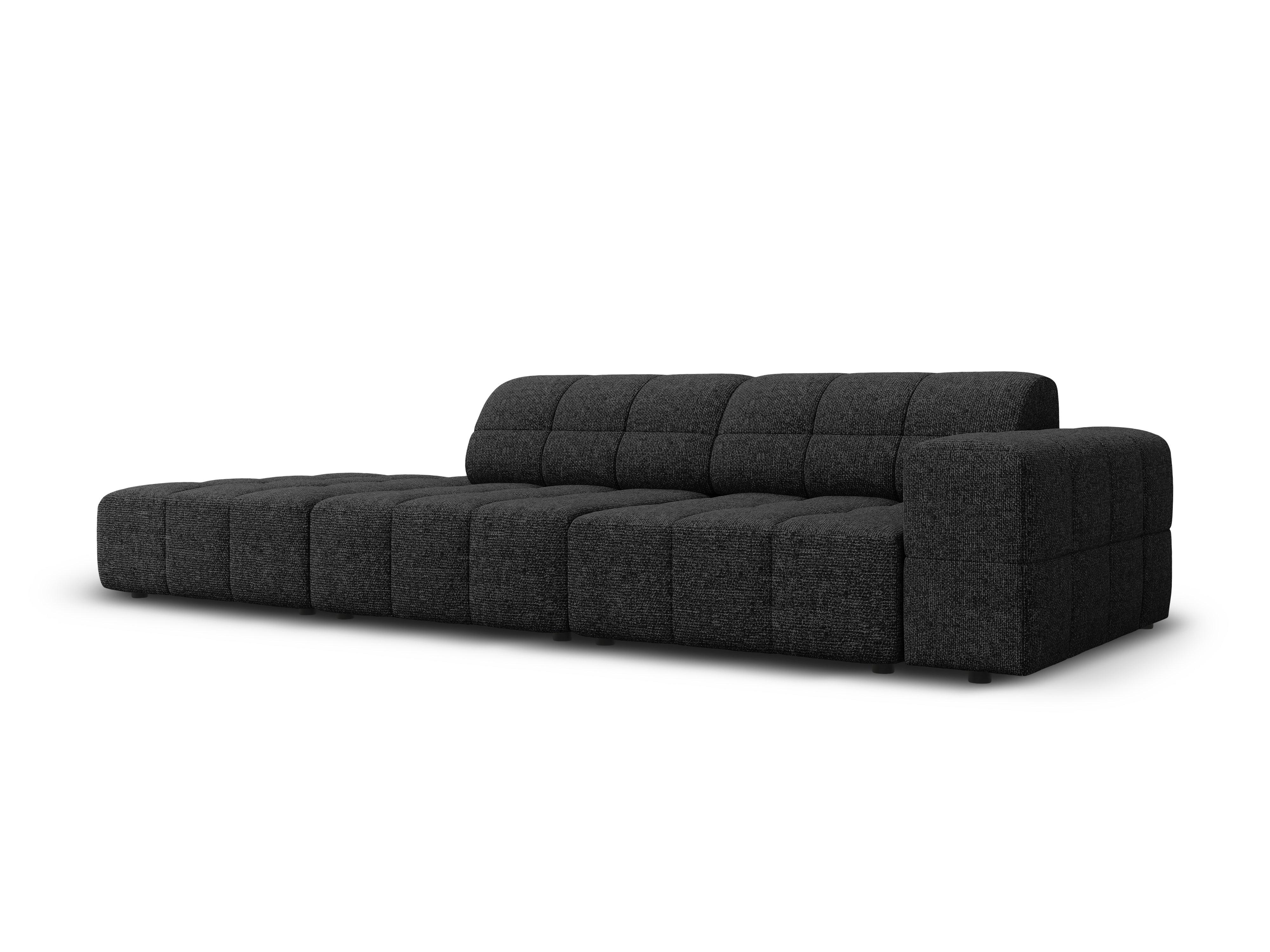 Sofa lewostronna 3-osobowa CHICAGO czarny szenil Cosmopolitan Design Eye on Design