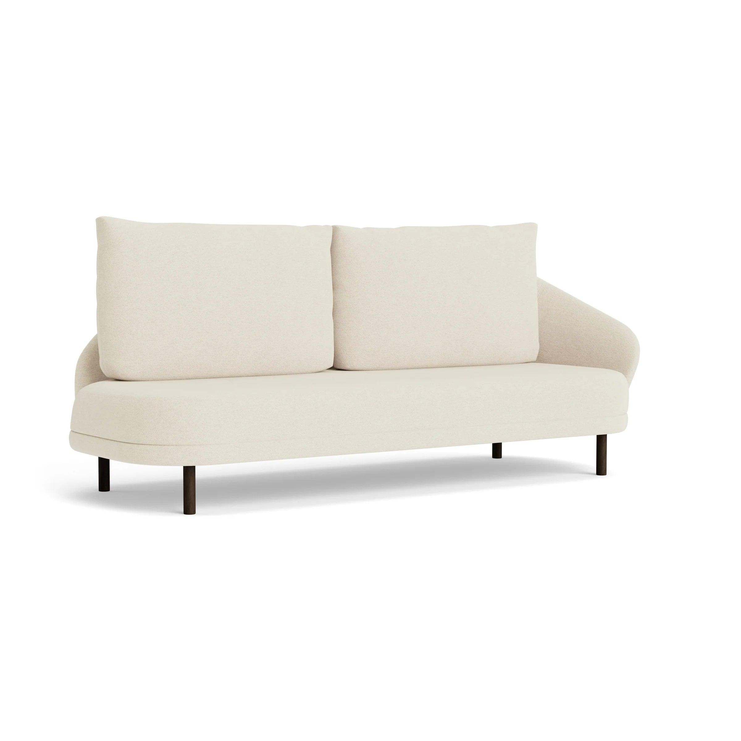 Sofa lewostronna NEW WAVE dębowy NORR11 ciemny dębowy tkanina boucle kremowy Eye on Design