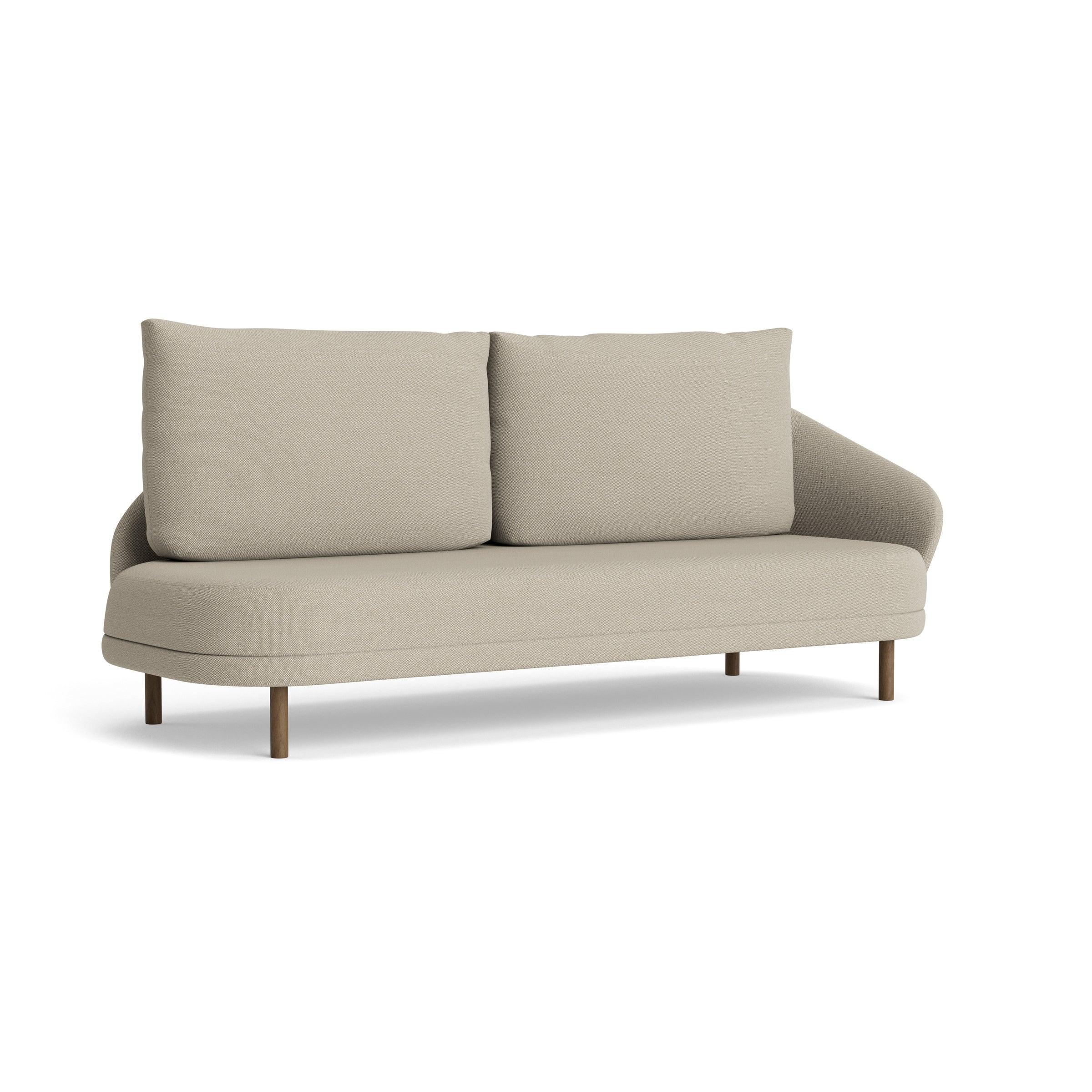 Sofa lewostronna NEW WAVE dębowy NORR11 ciemnobrązowy dębowy tkanina beżowy Eye on Design
