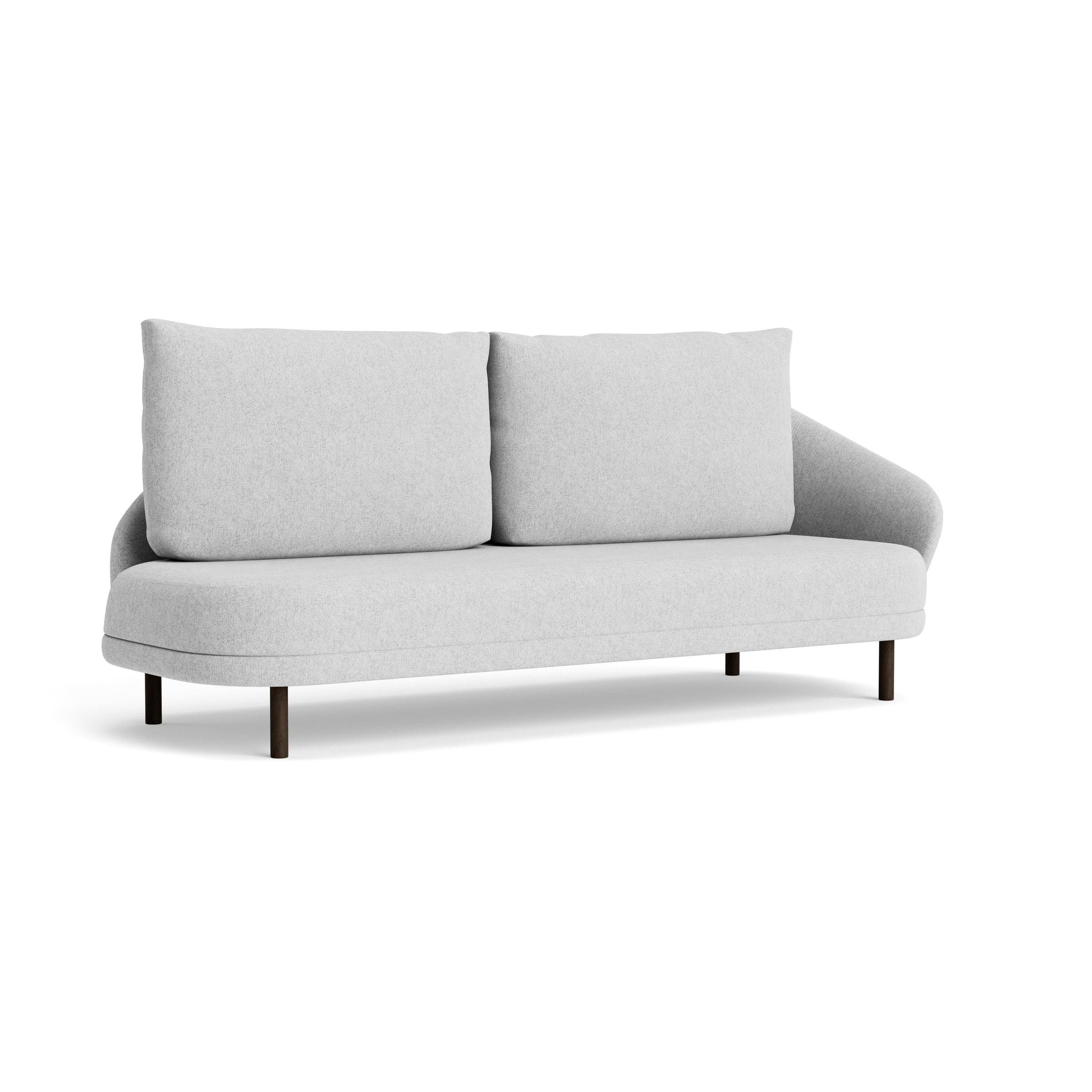 Sofa lewostronna NEW WAVE dębowy NORR11 ciemny dębowy tkanina jasnoszary Eye on Design