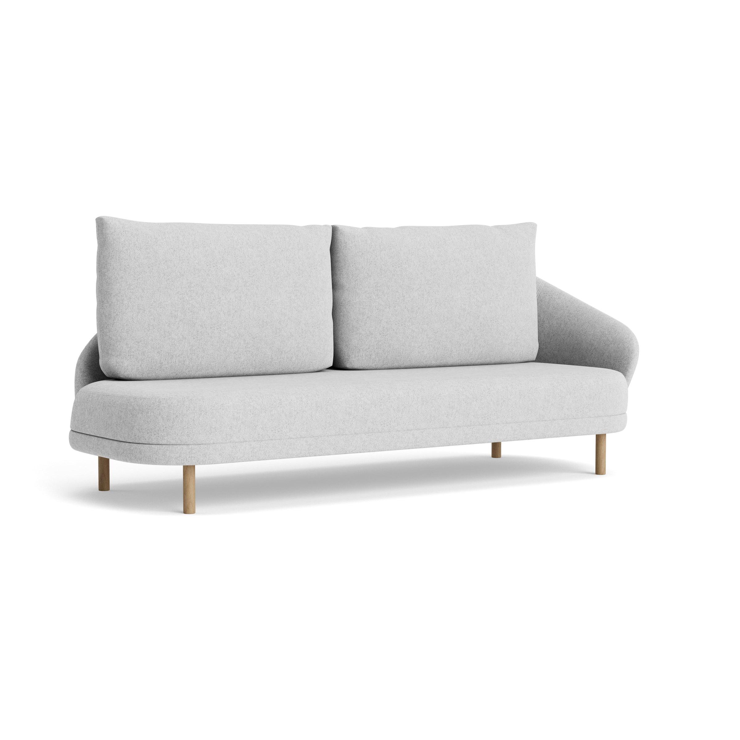 Sofa lewostronna NEW WAVE dębowy NORR11 naturalny dębowy tkanina jasnoszary Eye on Design
