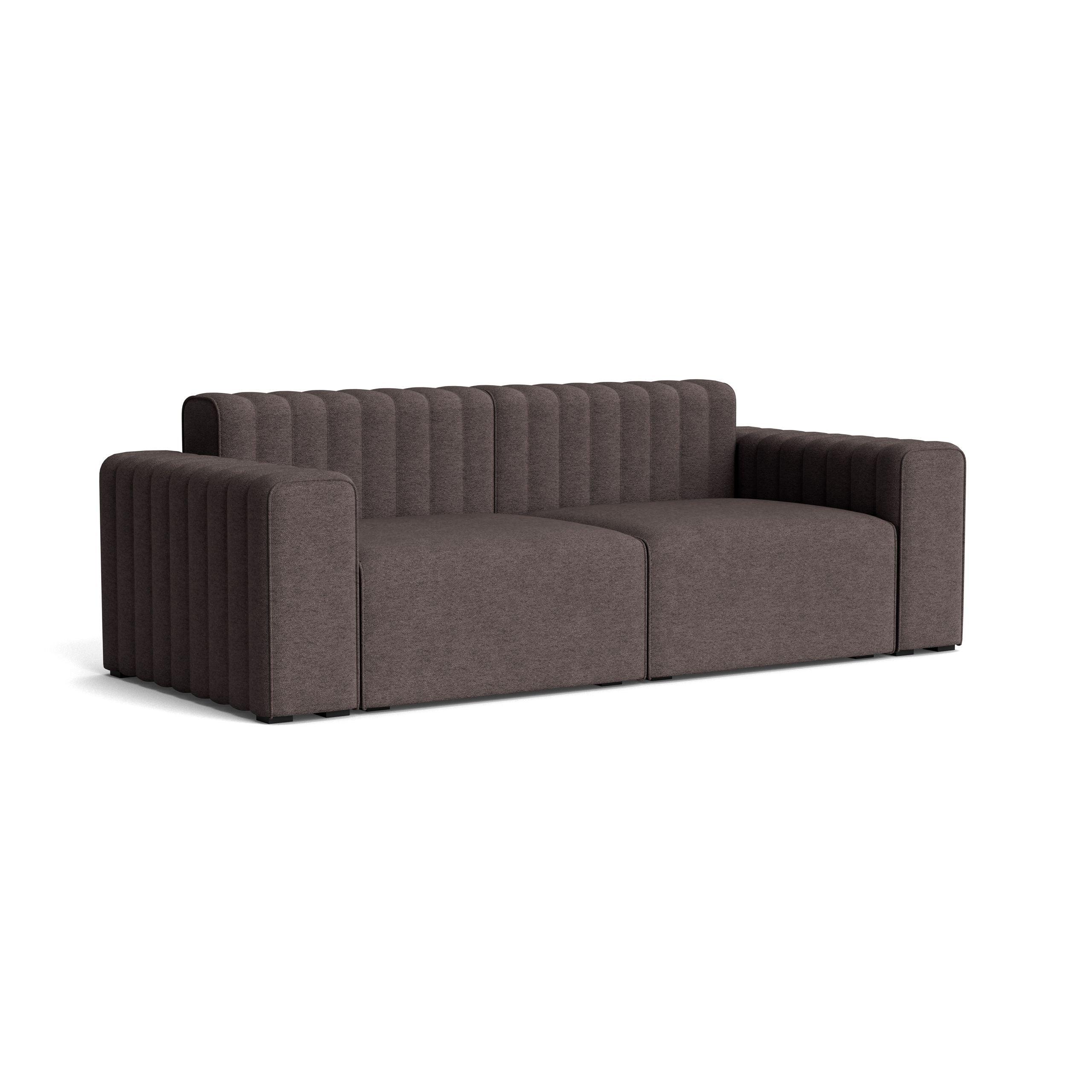 Sofa modułowa 2-osobowa RIFF boucle ciemnobrązowy NORR11 Eye on Design