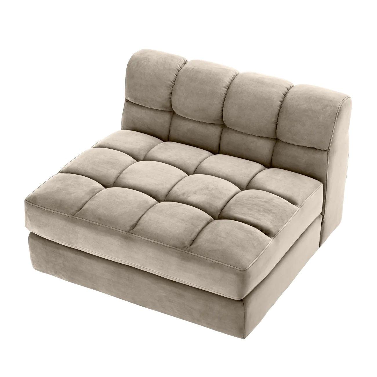 Sofa modułowa aksamitna DEAN - siedzisko środkowe beżowe Eichholtz Eye on Design