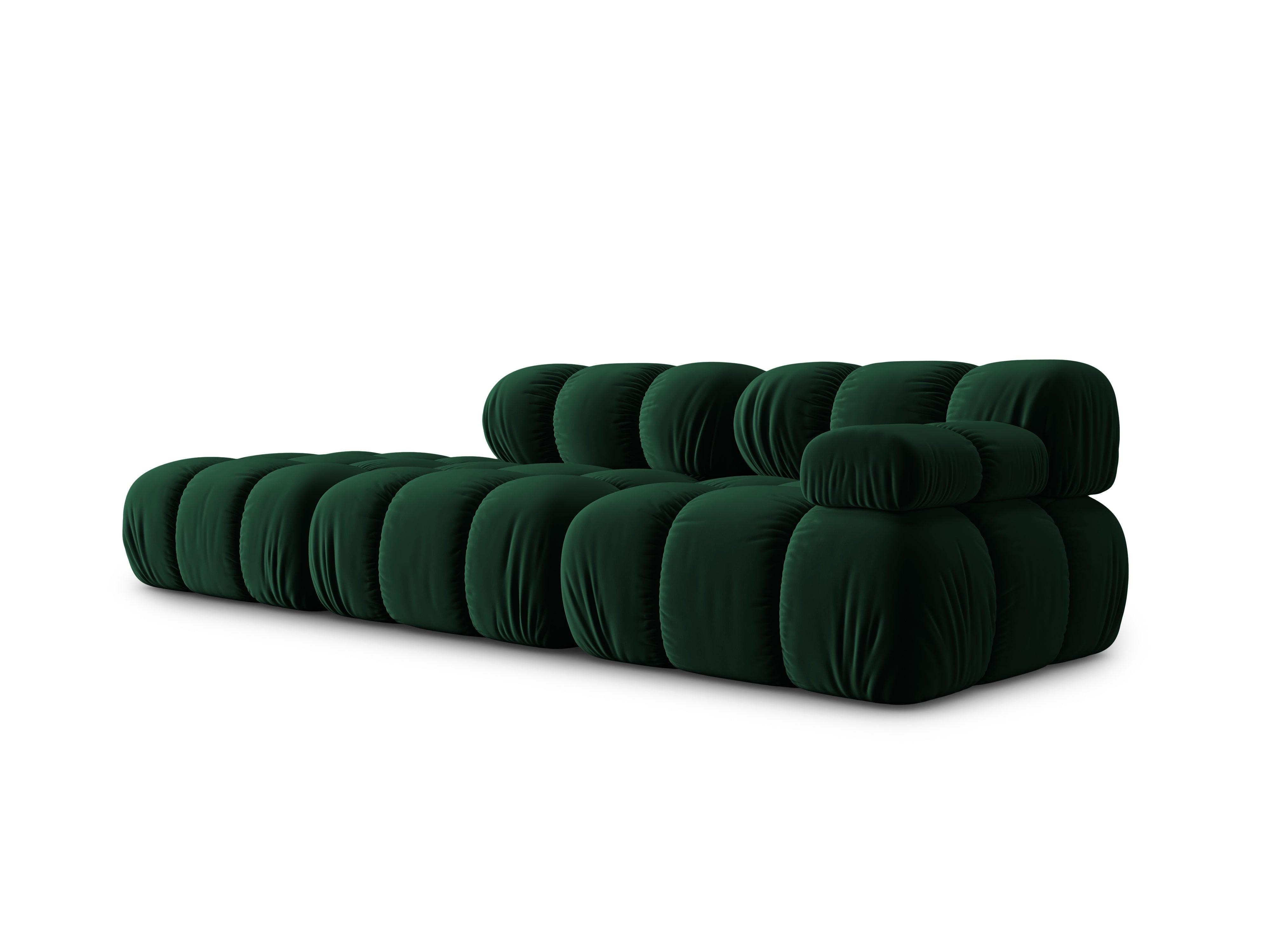 Sofa modułowa aksamitna lewostronna 4-osobowa TROPEA butelkowa zieleń Milo Casa Eye on Design