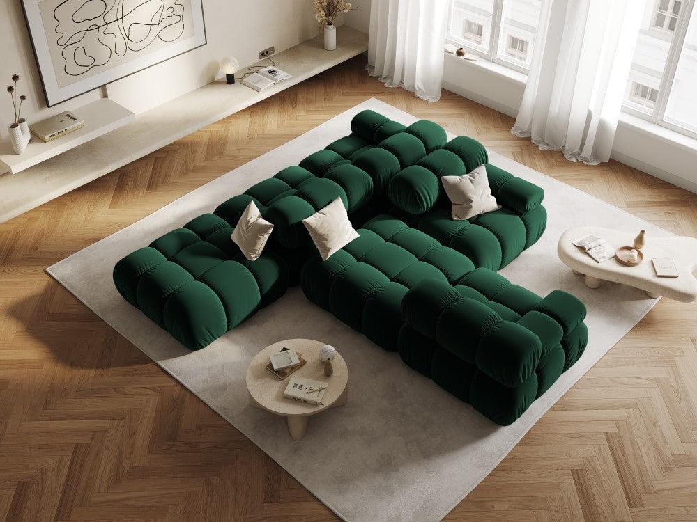 Sofa modułowa aksamitna lewostronna 4-osobowa TROPEA butelkowa zieleń Milo Casa Eye on Design