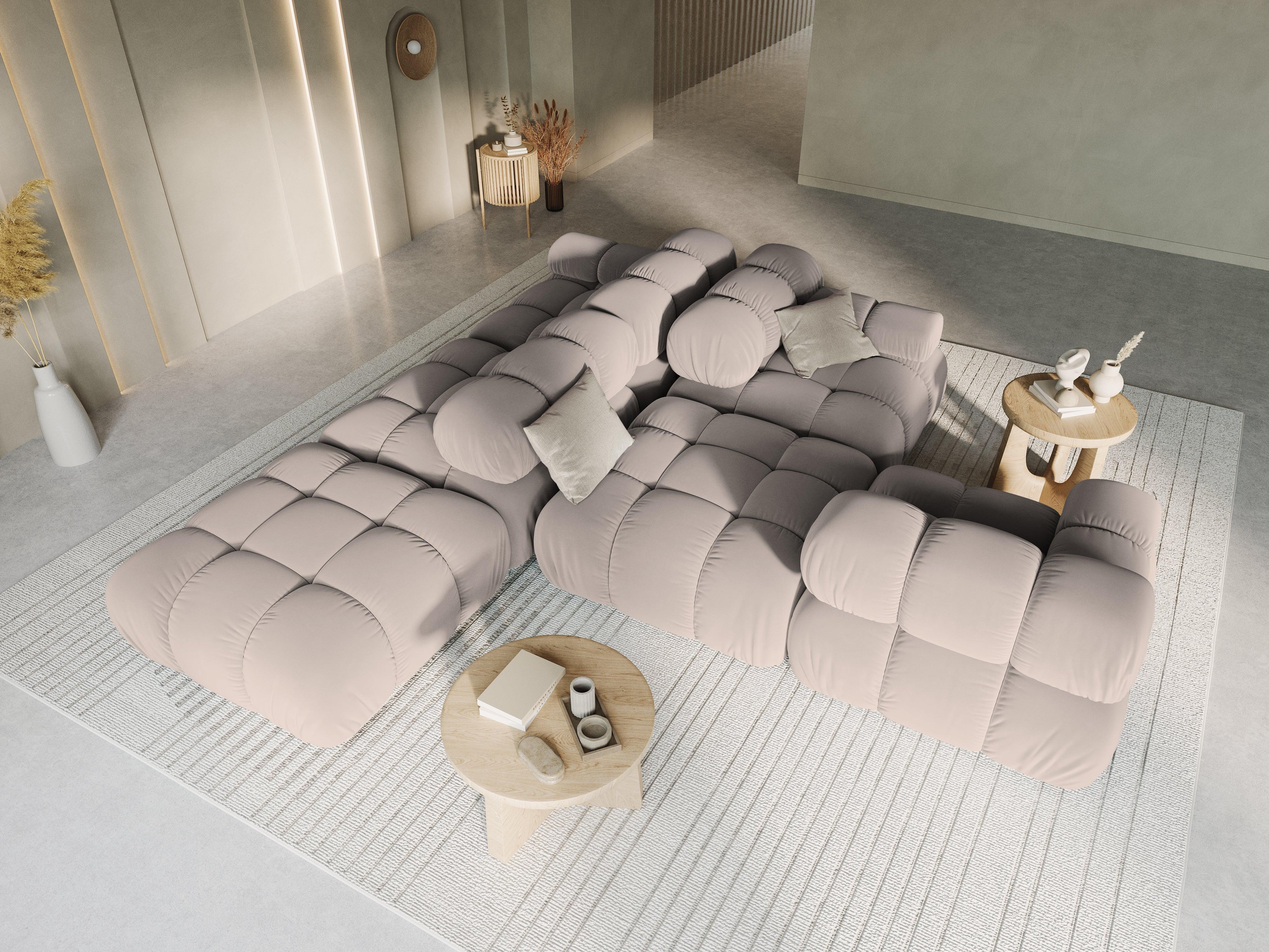 Sofa modułowa aksamitna lewostronna 4-osobowa TROPEA cappuccino Milo Casa Eye on Design