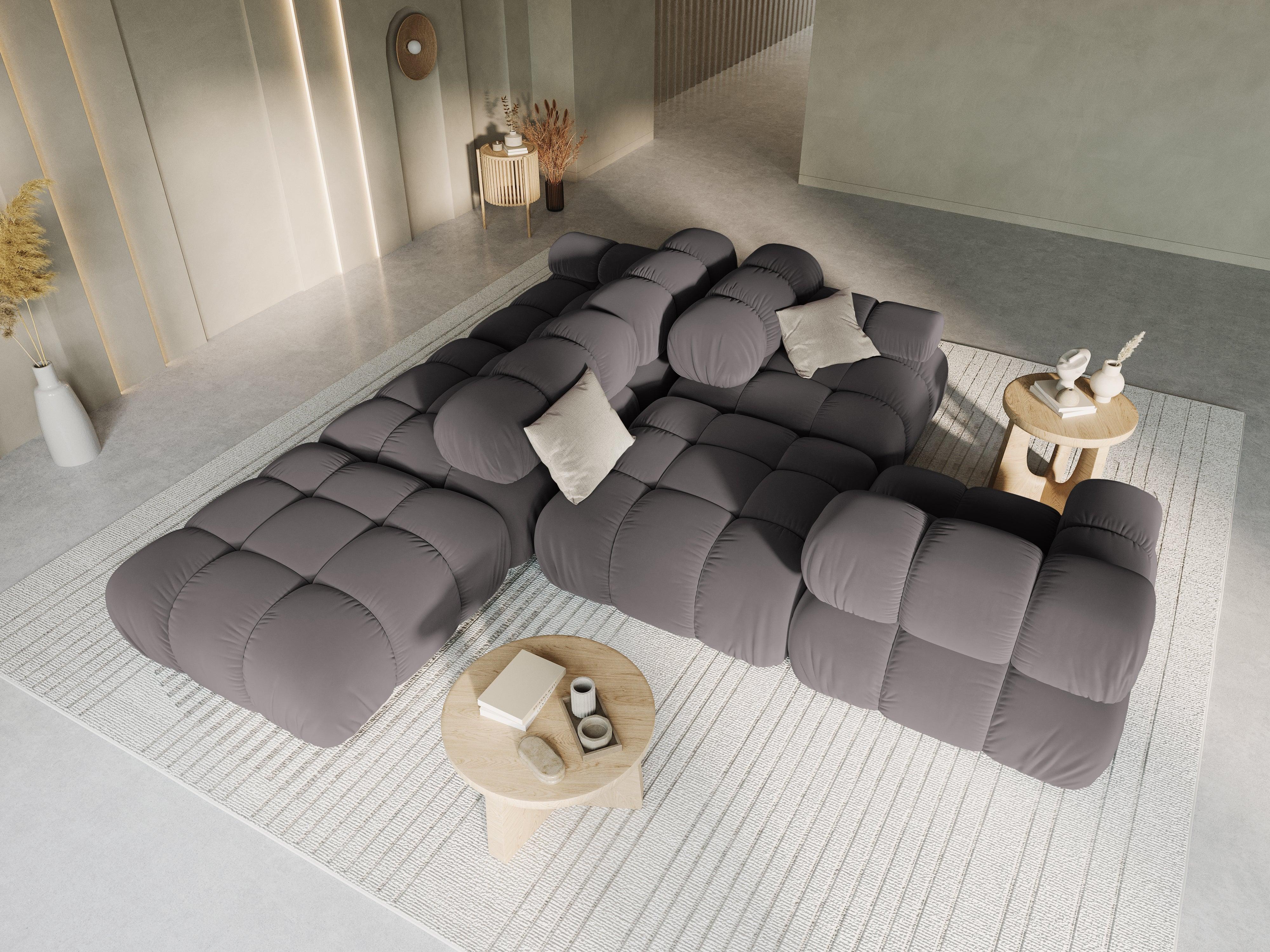 Sofa modułowa aksamitna lewostronna 4-osobowa TROPEA ciemnoszary Milo Casa Eye on Design
