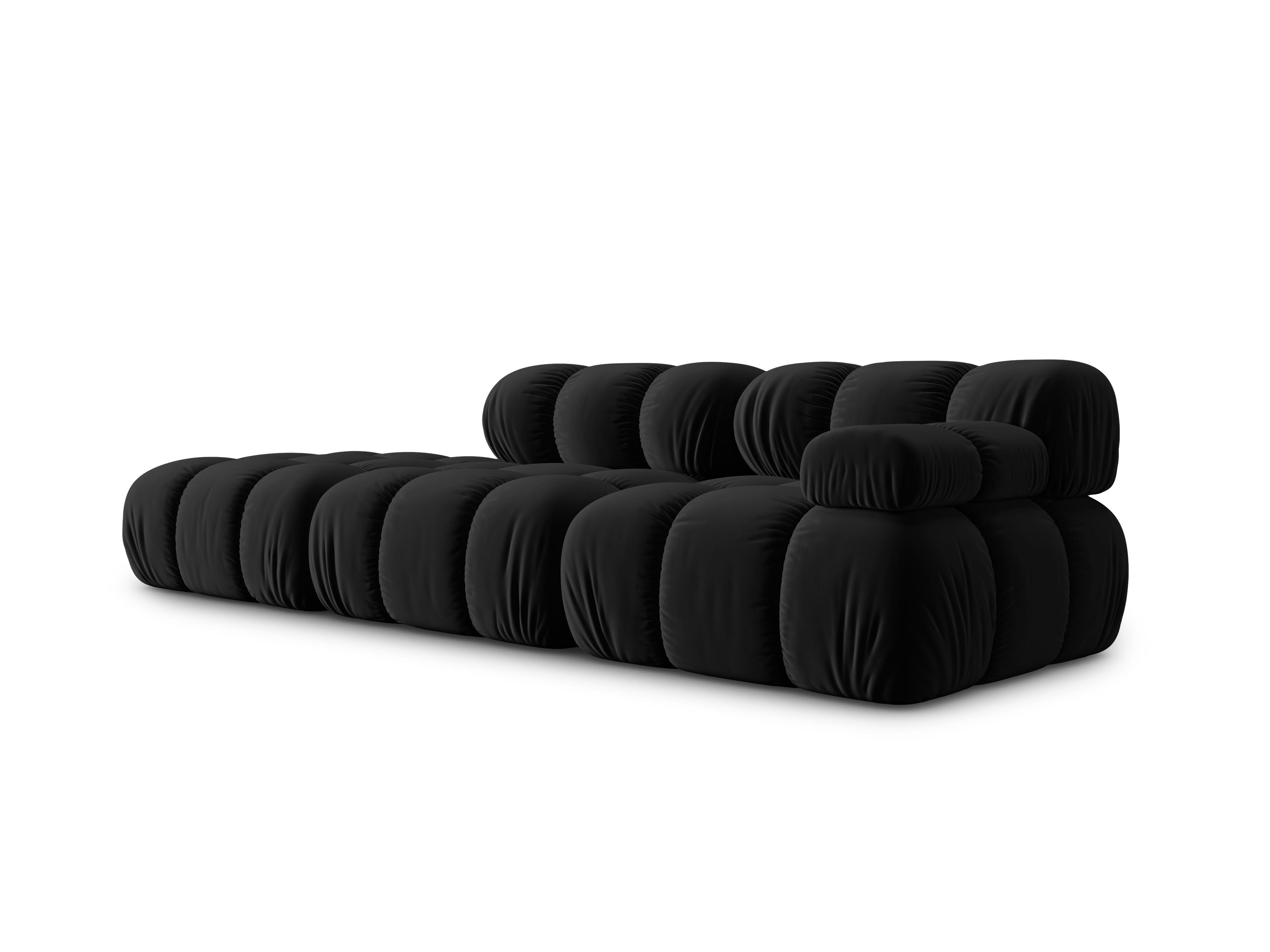 Sofa modułowa aksamitna lewostronna 4-osobowa TROPEA czarny Milo Casa Eye on Design