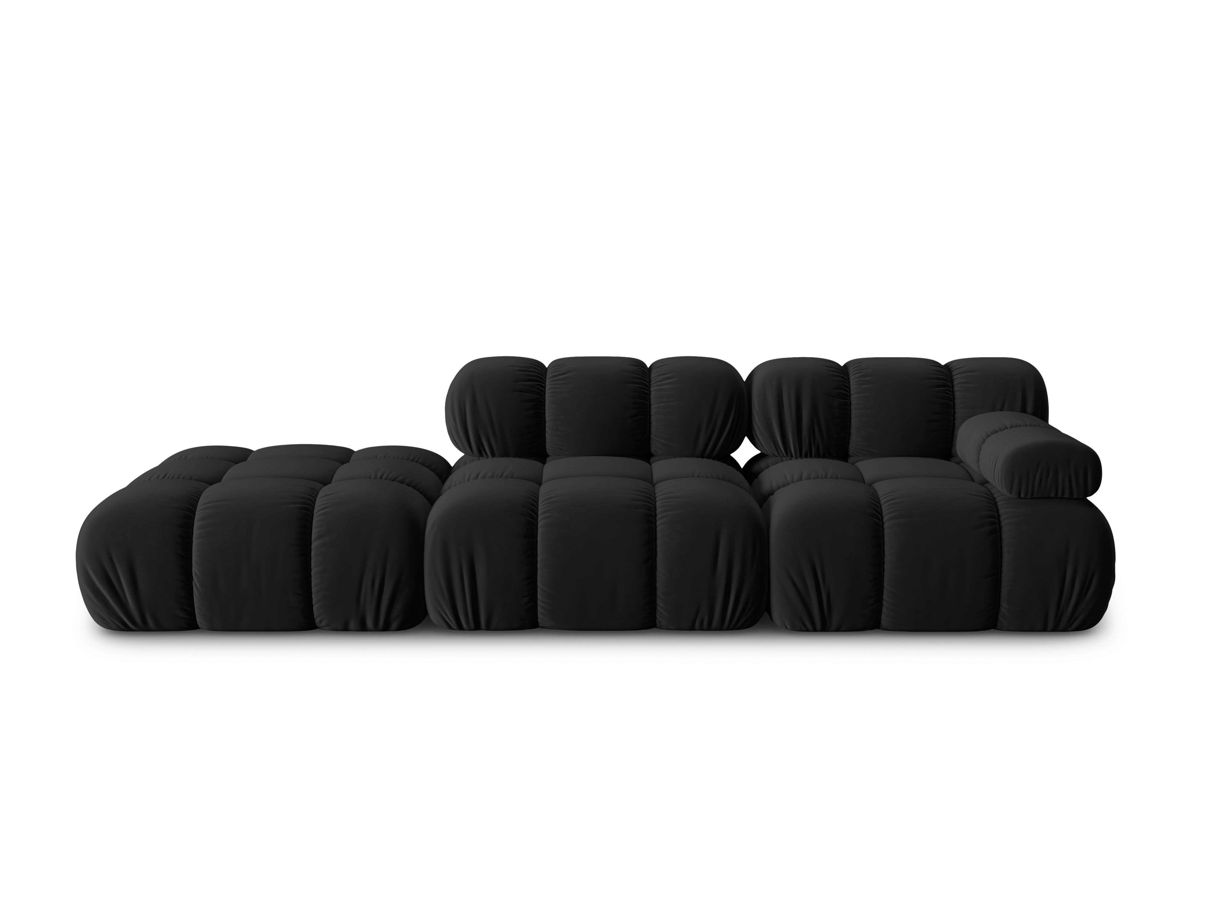 Sofa modułowa aksamitna lewostronna 4-osobowa TROPEA czarny Milo Casa Eye on Design