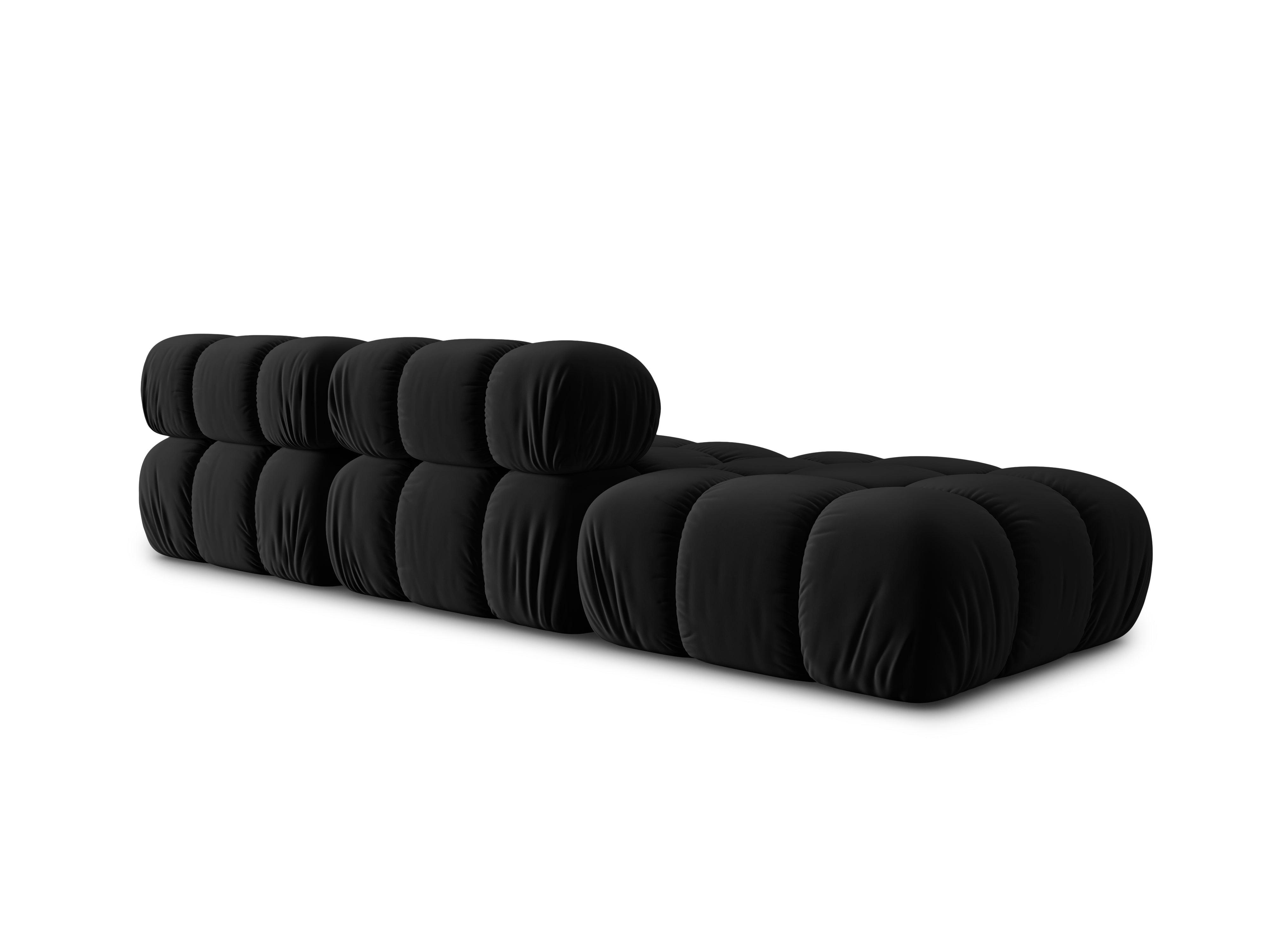 Sofa modułowa aksamitna lewostronna 4-osobowa TROPEA czarny Milo Casa Eye on Design